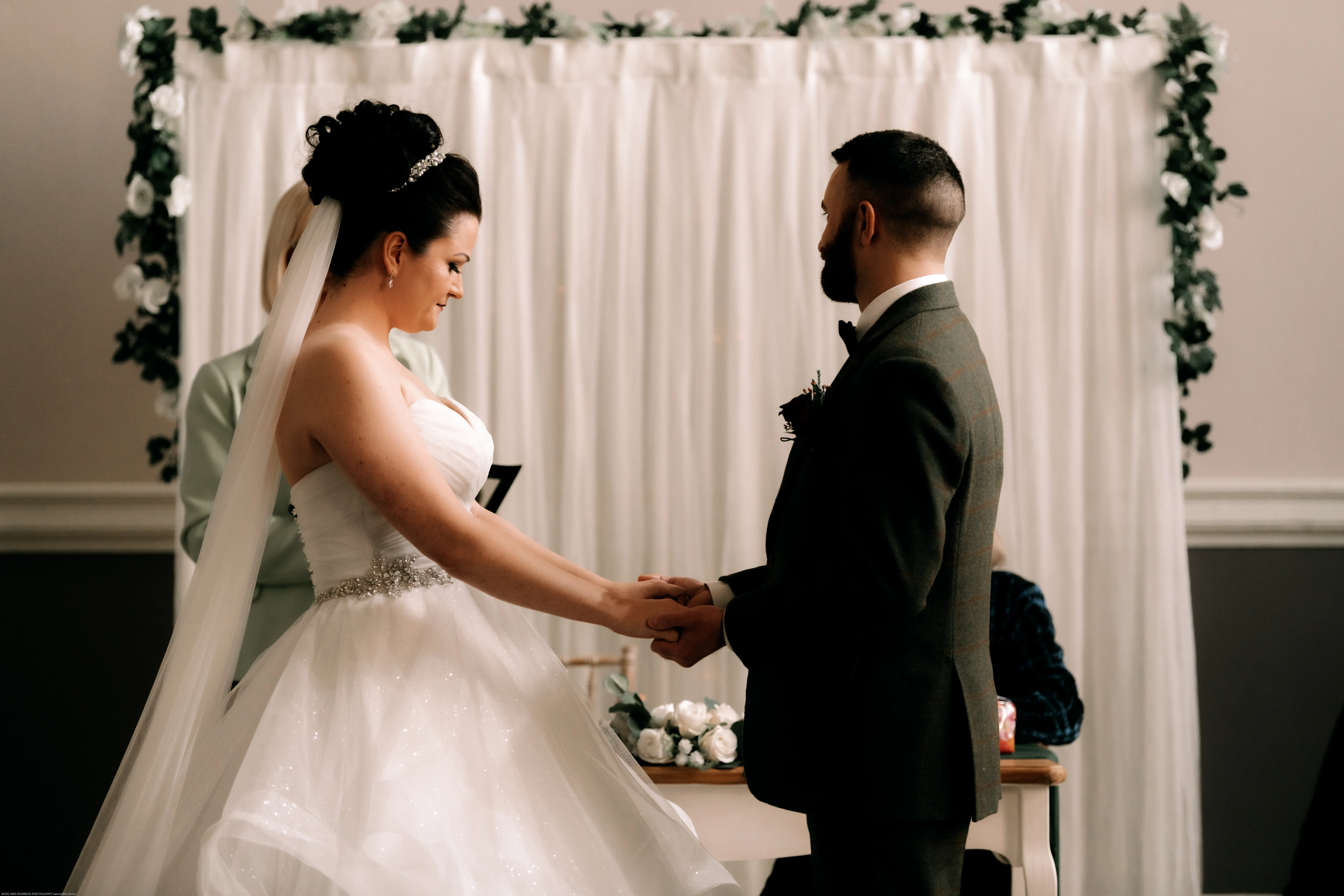 Bride In Tiered Ballgown Yasmin Maggie Sottero With Groom