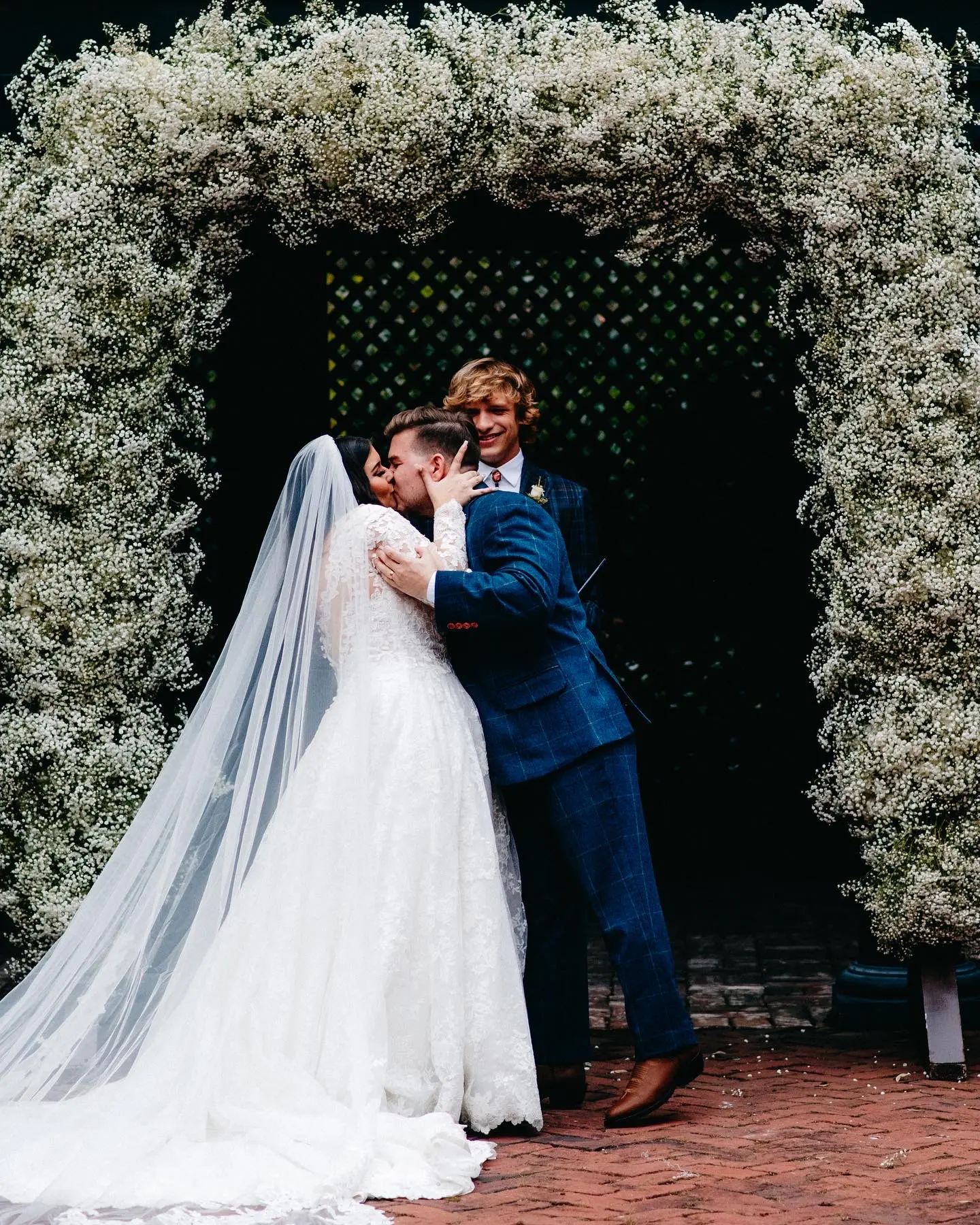 Bride In Sheer Organza Sweetheart Neckline Kierna Sottero Midgley With Groom