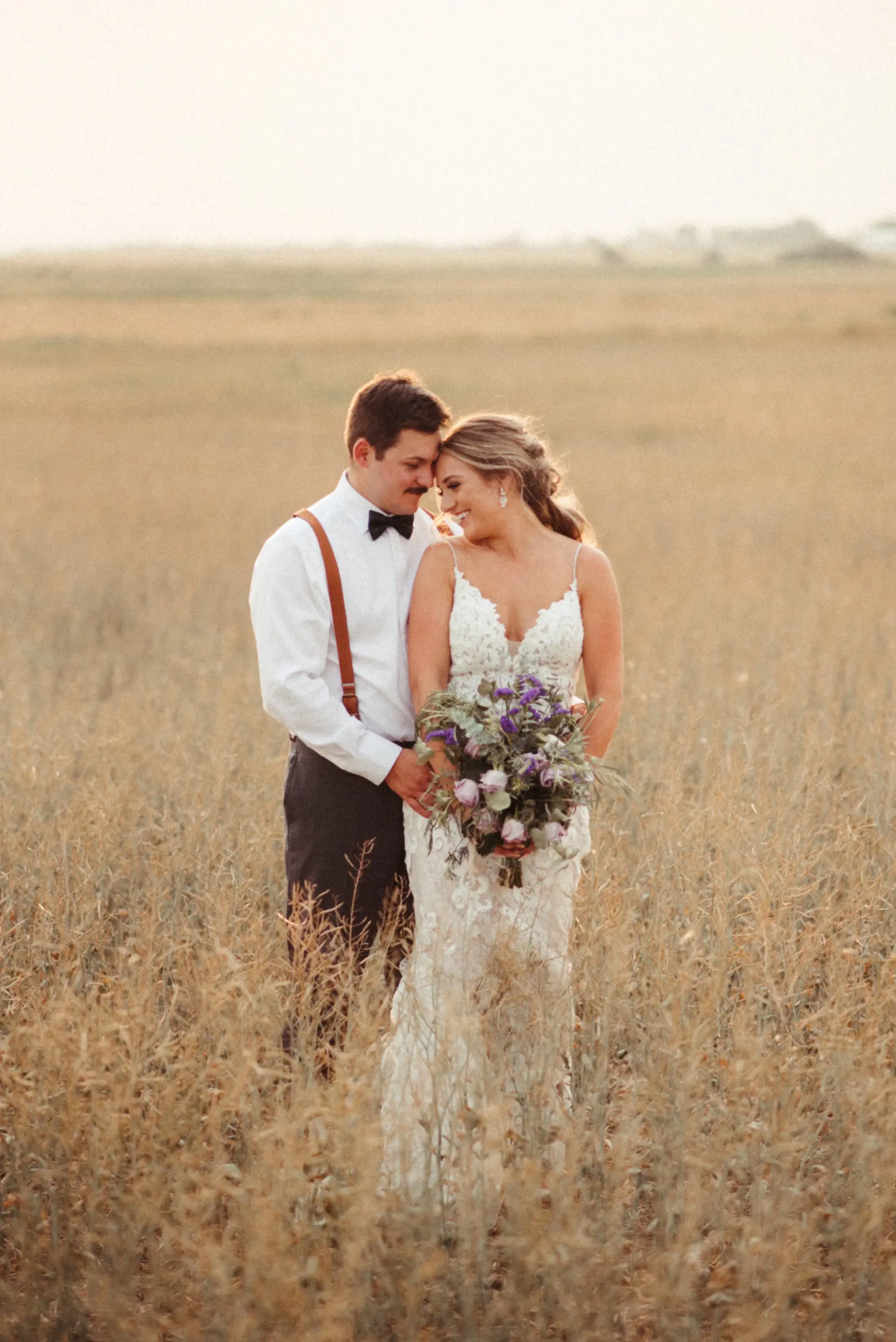 Groom With Bride Wearing Romantic Lace Sheath Wedding Dress Tuscany Lynette By Maggie Sottero