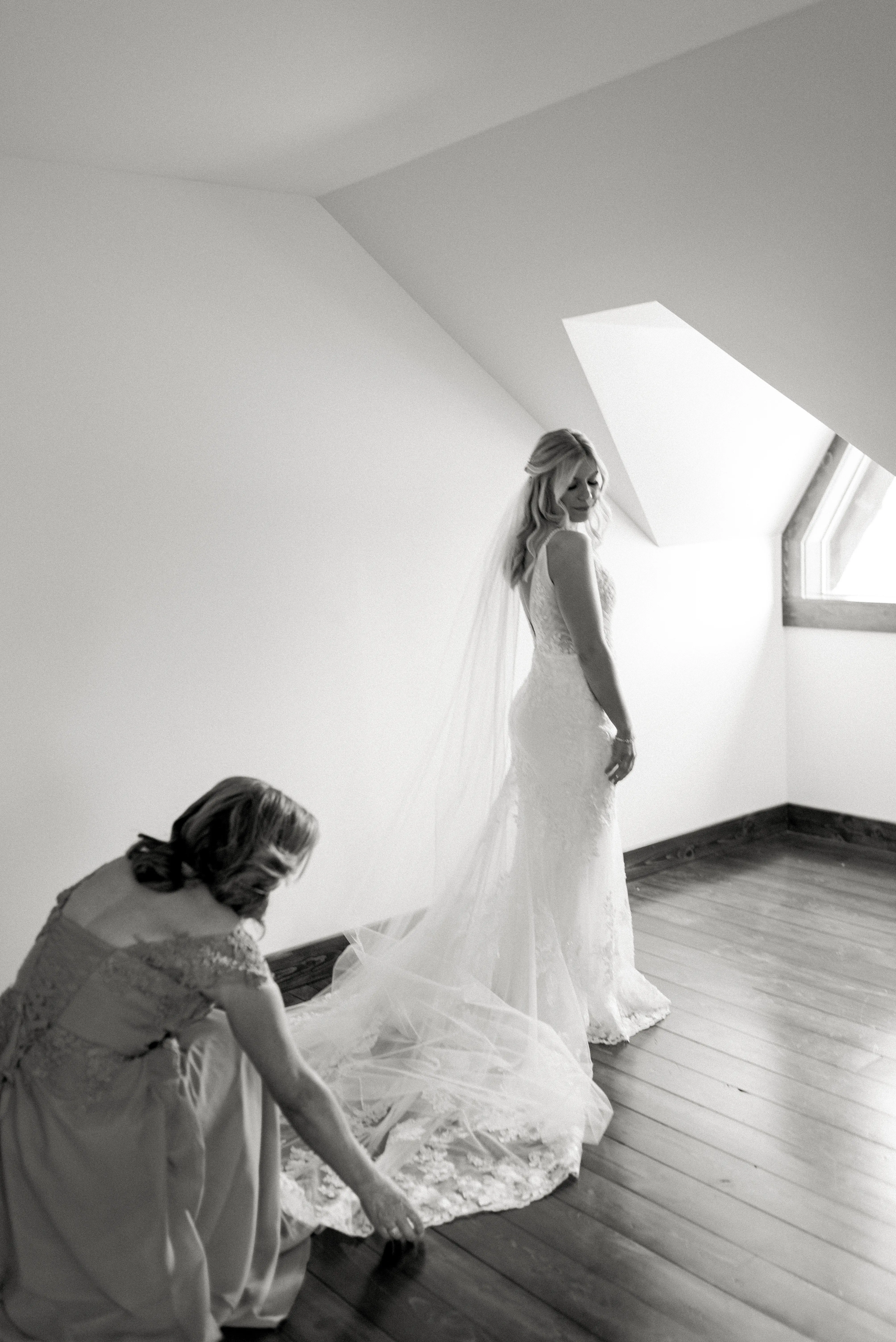 Bride In Fit-and-Flare Illusion Train Fontaine Maggie Sottero