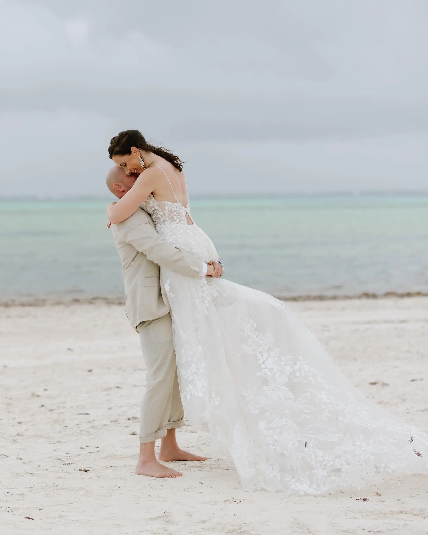 Real Bride in Keyhole Back Wedding Dress in an A-Line Silhouette Called Marlow by Sottero & Midgley