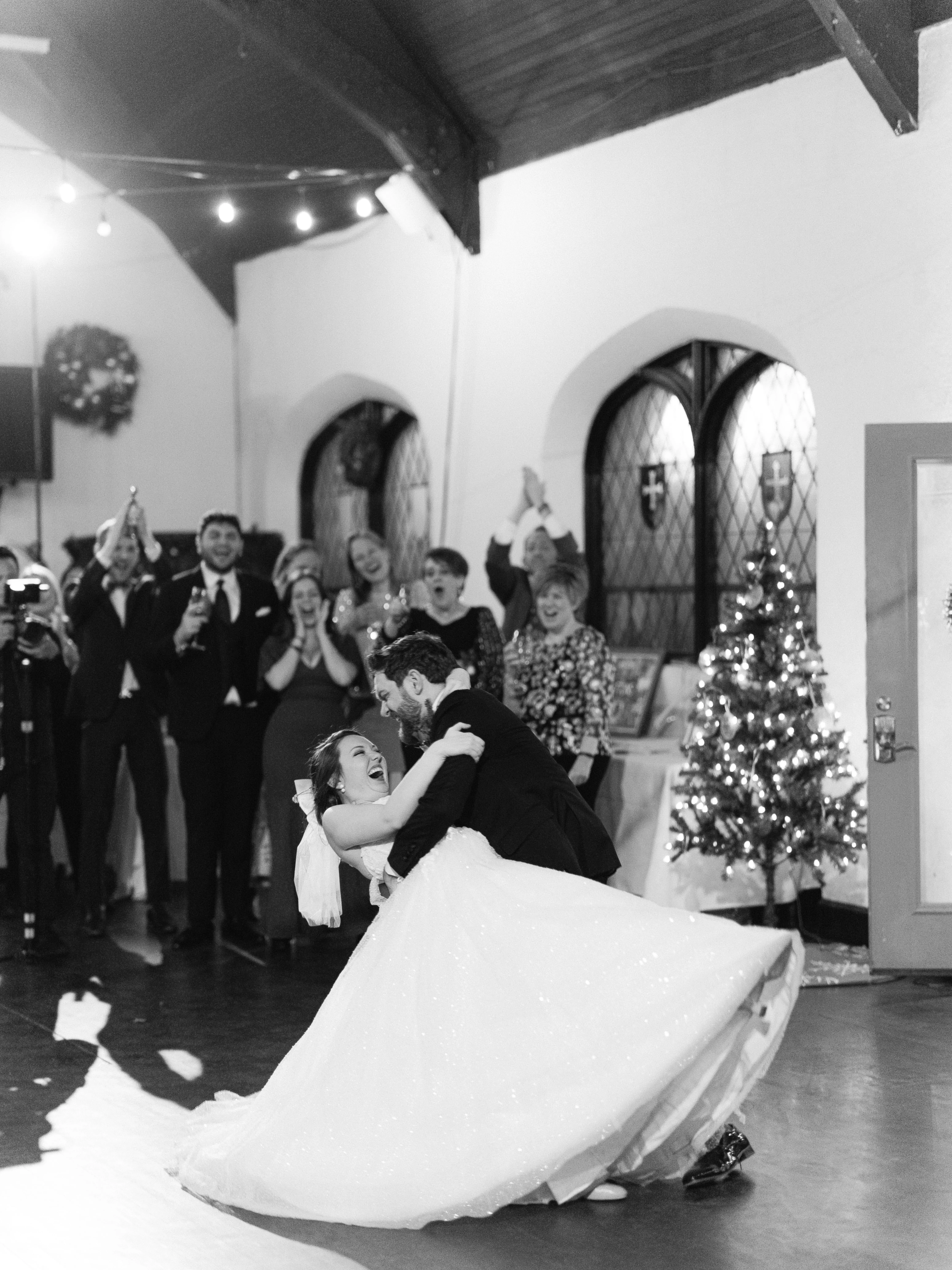 Bride Wearing Princess Ballgown Wedding Dress called Shasta by Sottero and Midgley Dancing With Groom at The Reception