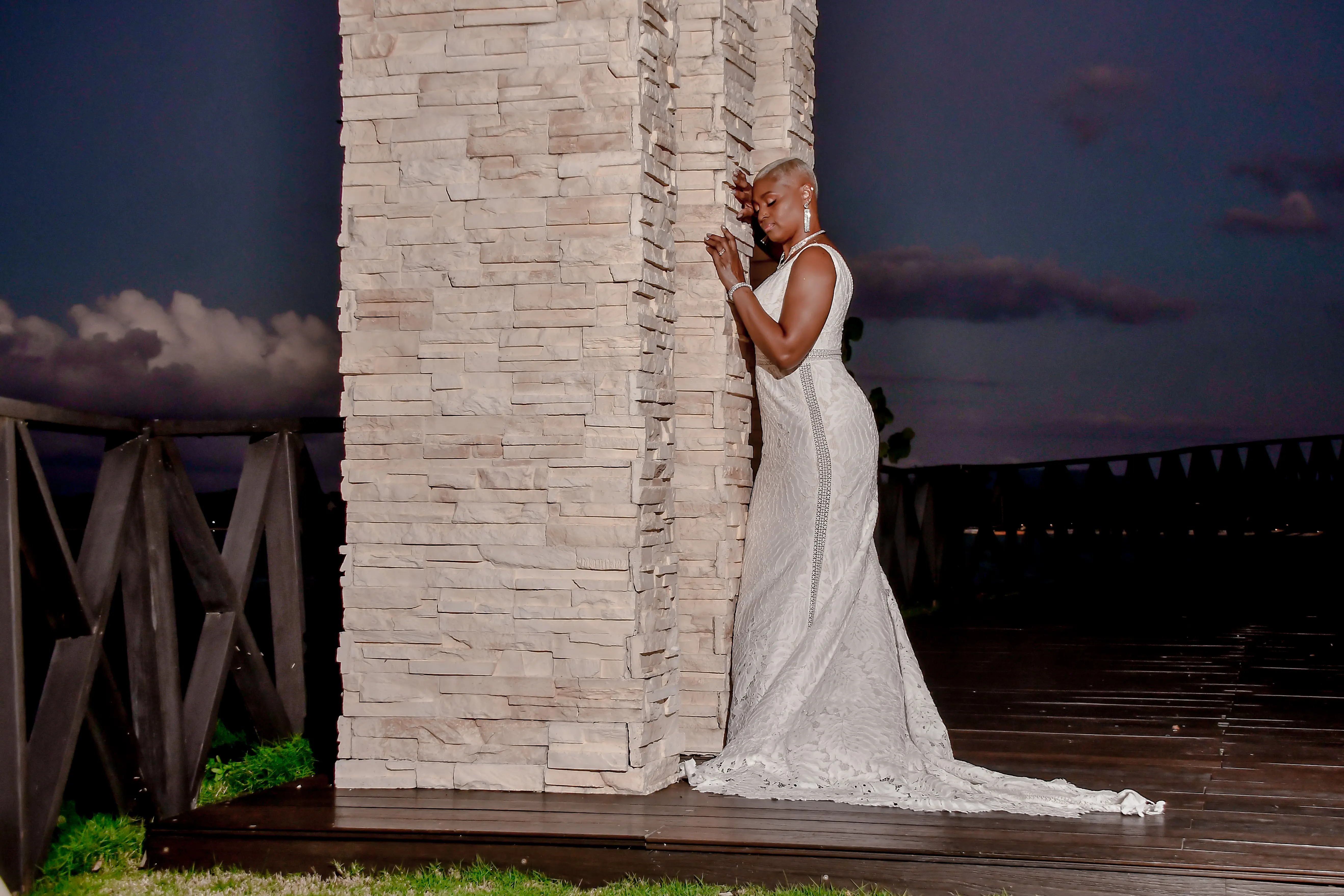 Bride In Boho Lace Wedding Dress Called Burke By Maggie Sottero