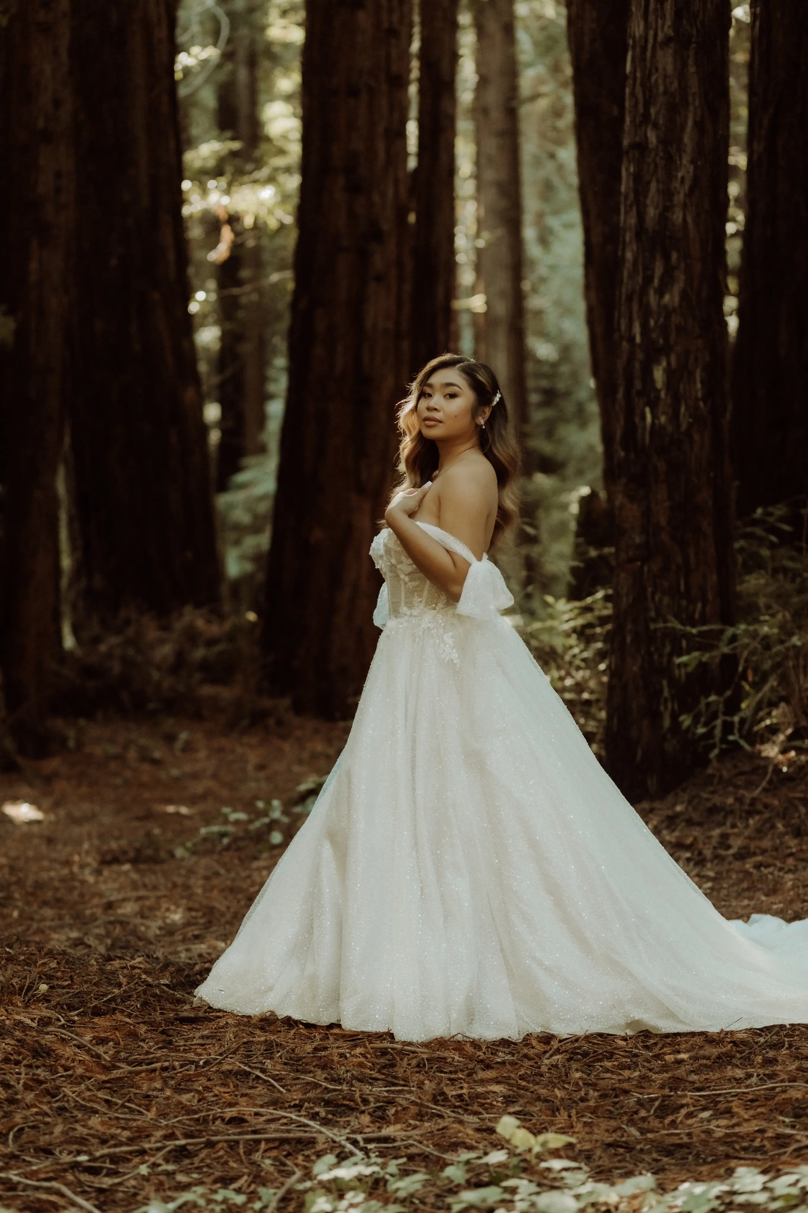 Bride In Sparkly Off-The-Shoulder Wedding Dress Called Shasta By Sottero And Midgley