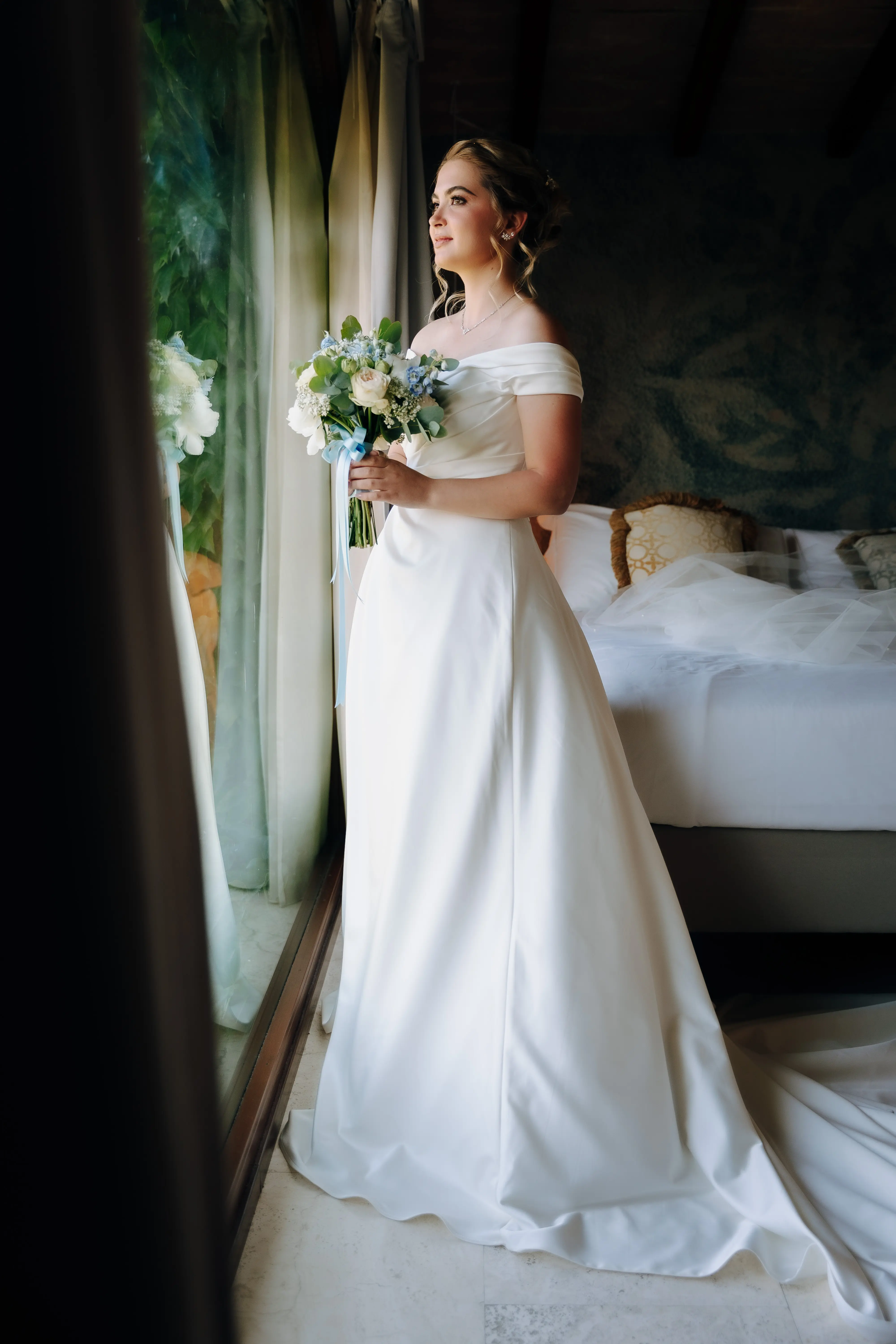 Bride Wearing A-line Classic Wedding Dress Ekaterina By Maggie Sottero