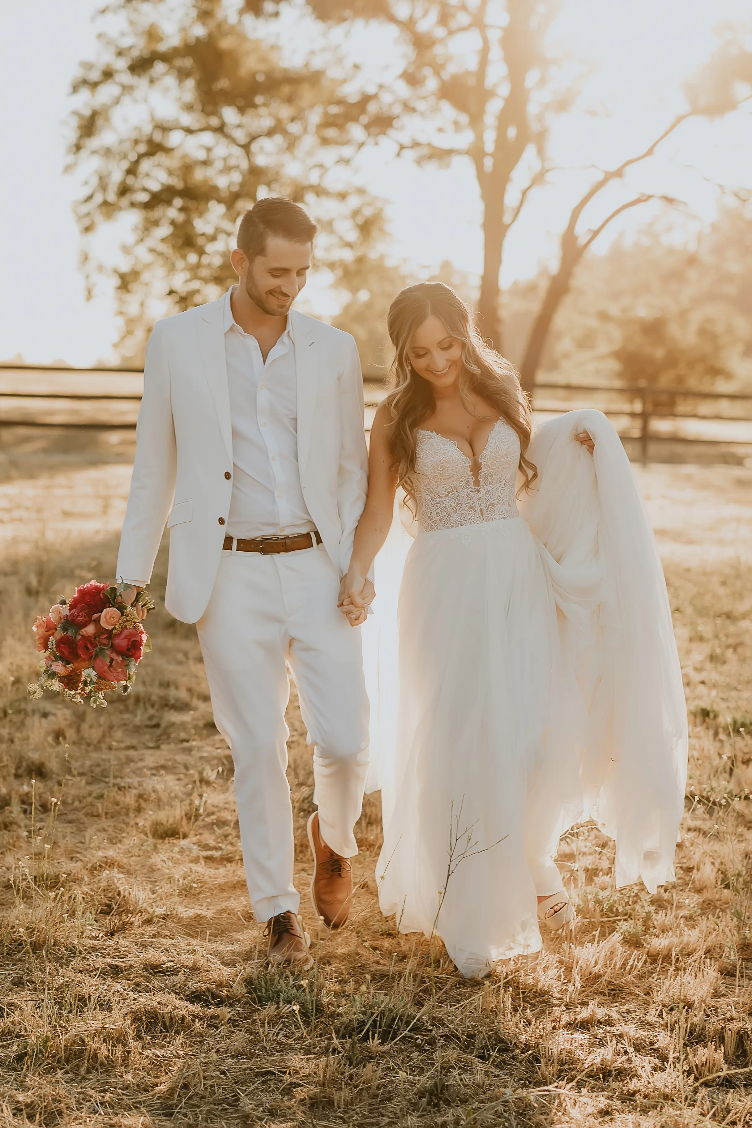 Bride Wearing A-Line Wedding Dress