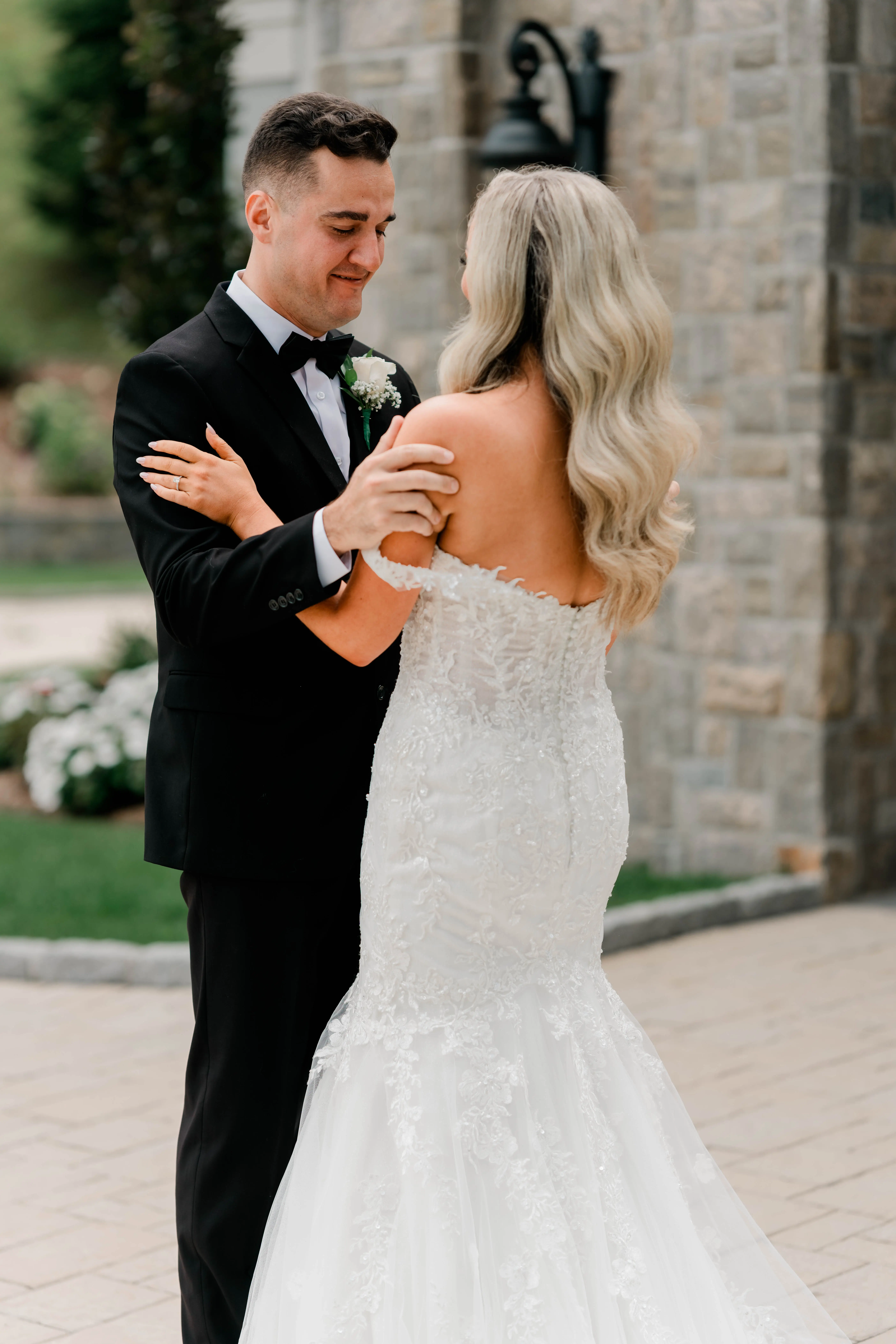 Bride wearing Lennon by Maggie Sottero with her husband