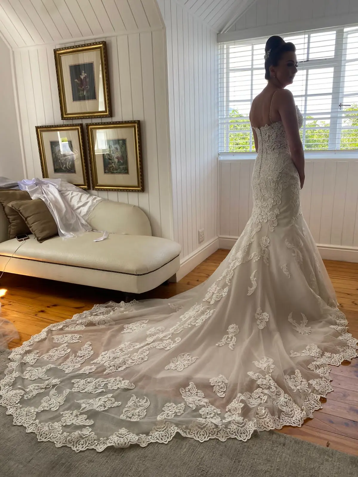 Bride In Lace Fit And Flare Wedding Dress Called Fiona By Maggie Sottero