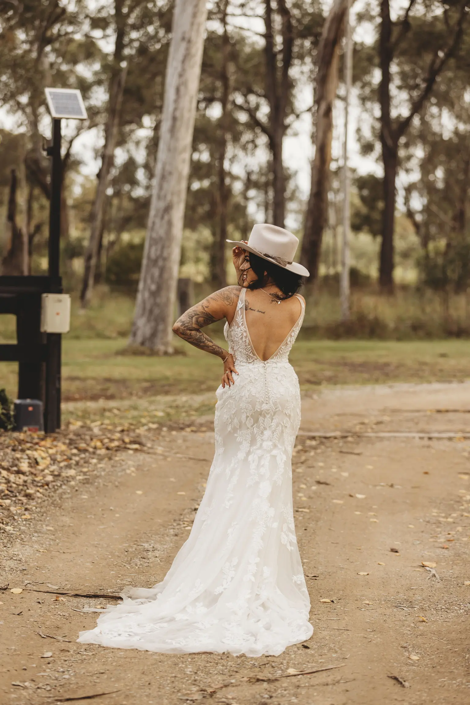 Bride In Cowboy Hat And Gown Called Greenley Lane By Maggie Sottero