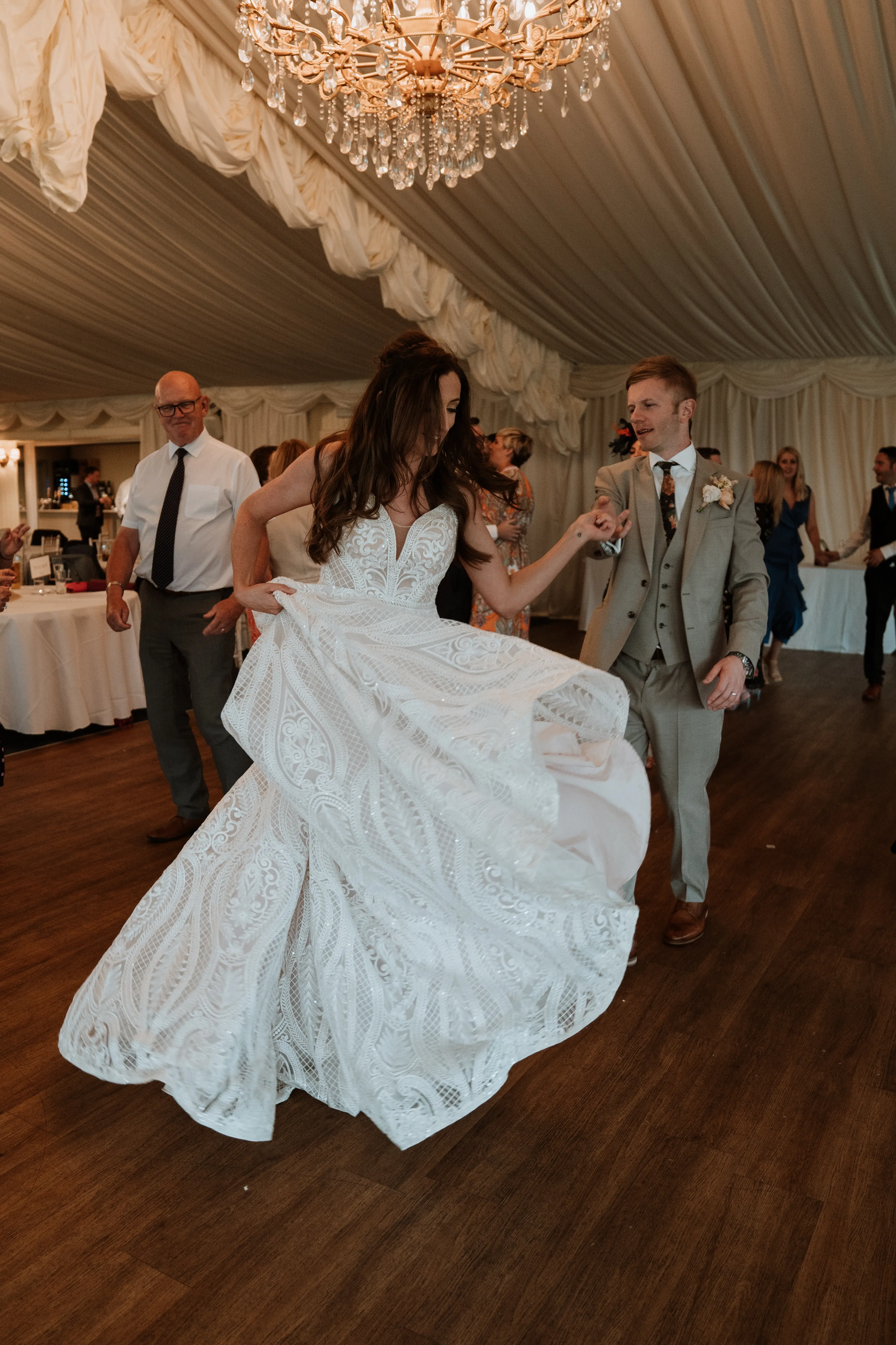 Groom With Bride Wearing Boho Princess Wedding Dress Roxanne By Sottero And Midgley