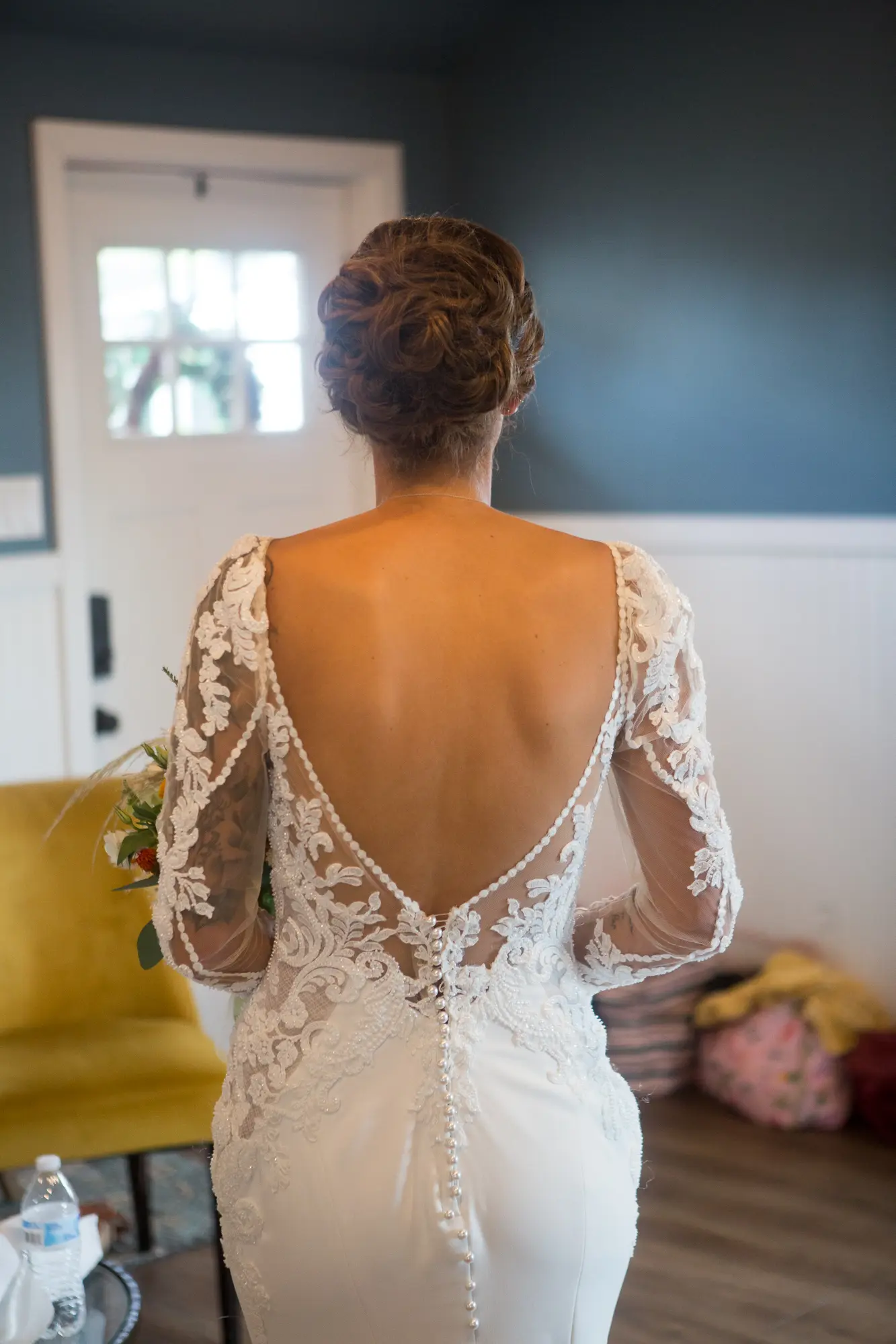 Bride Wearing Lace Mermaid Wedding Gown Called Nikki By Maggie Sottero