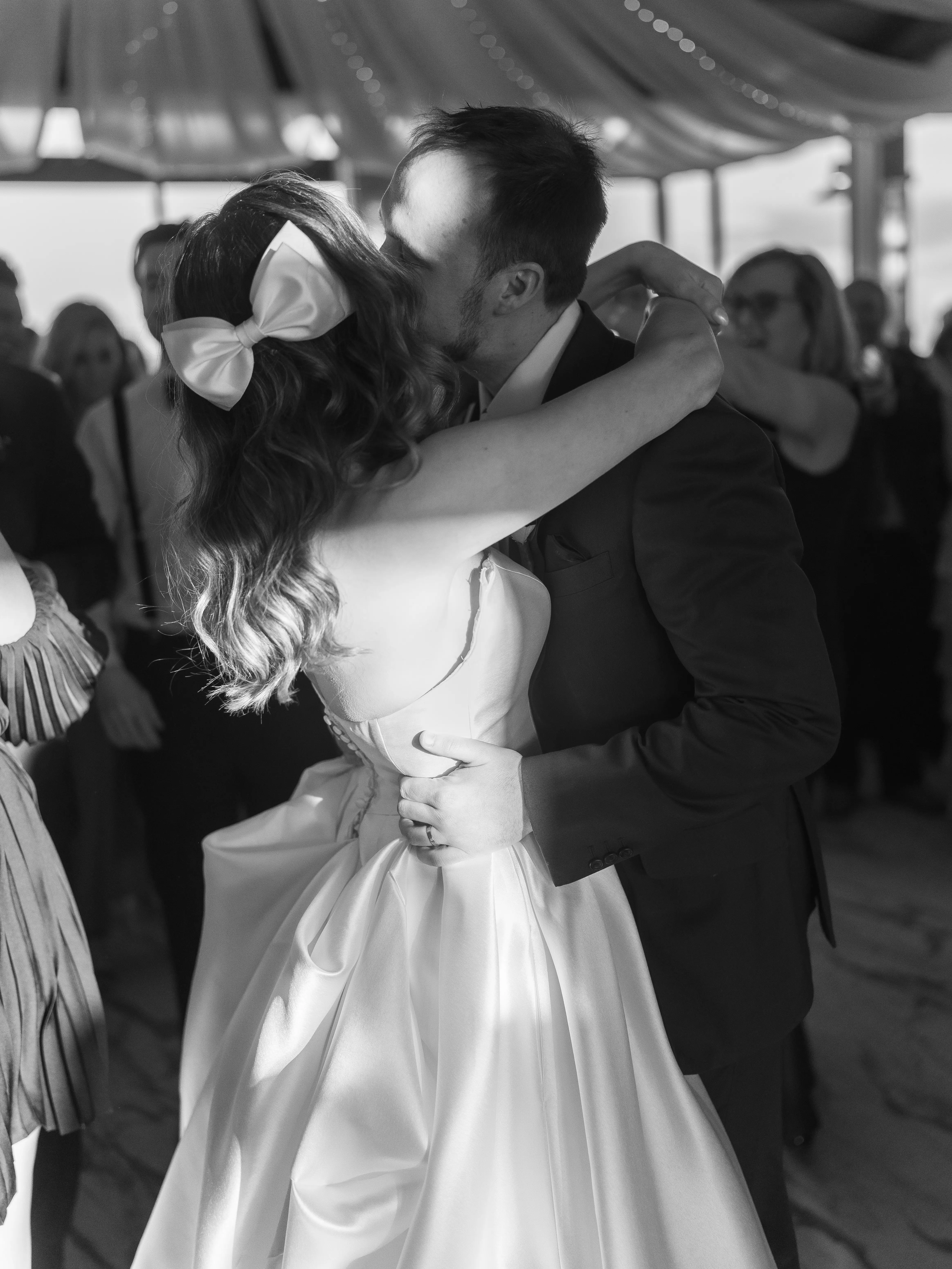 Bride wearing Selena by Maggie Sottero dancing with her husband