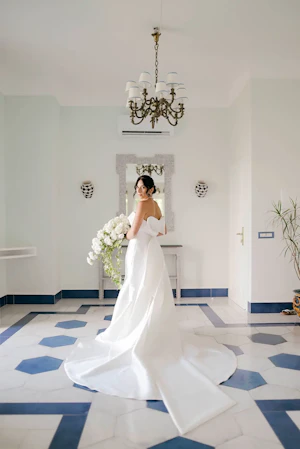 Bride In Strapless Mikado Mitchell Maggie Sottero