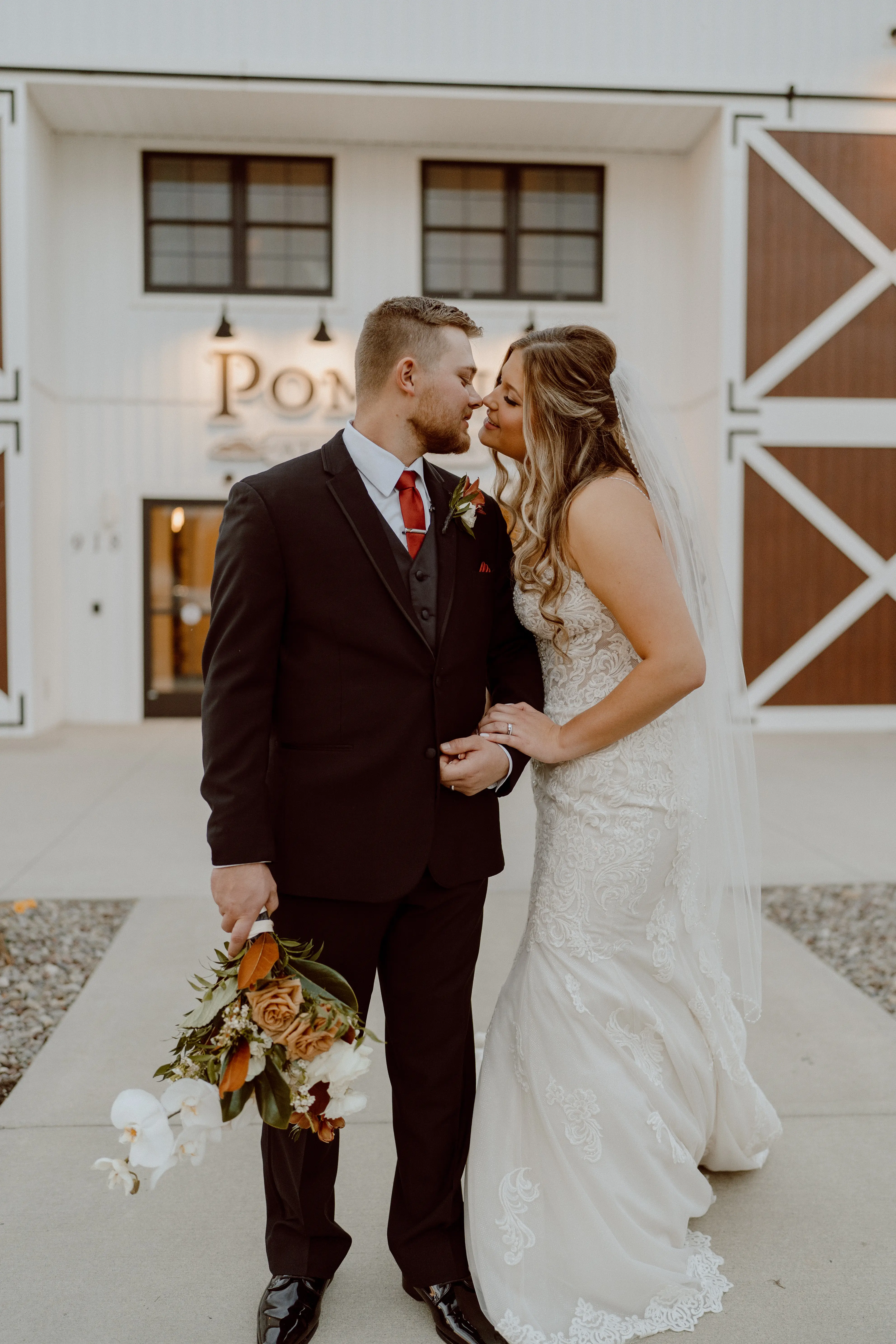 Real Bride in Sparkly Lace Fit-and-Flare Bridal Dress with Plunging Illusion Sweetheart Neckline Called Fiona by Maggie Sottero
