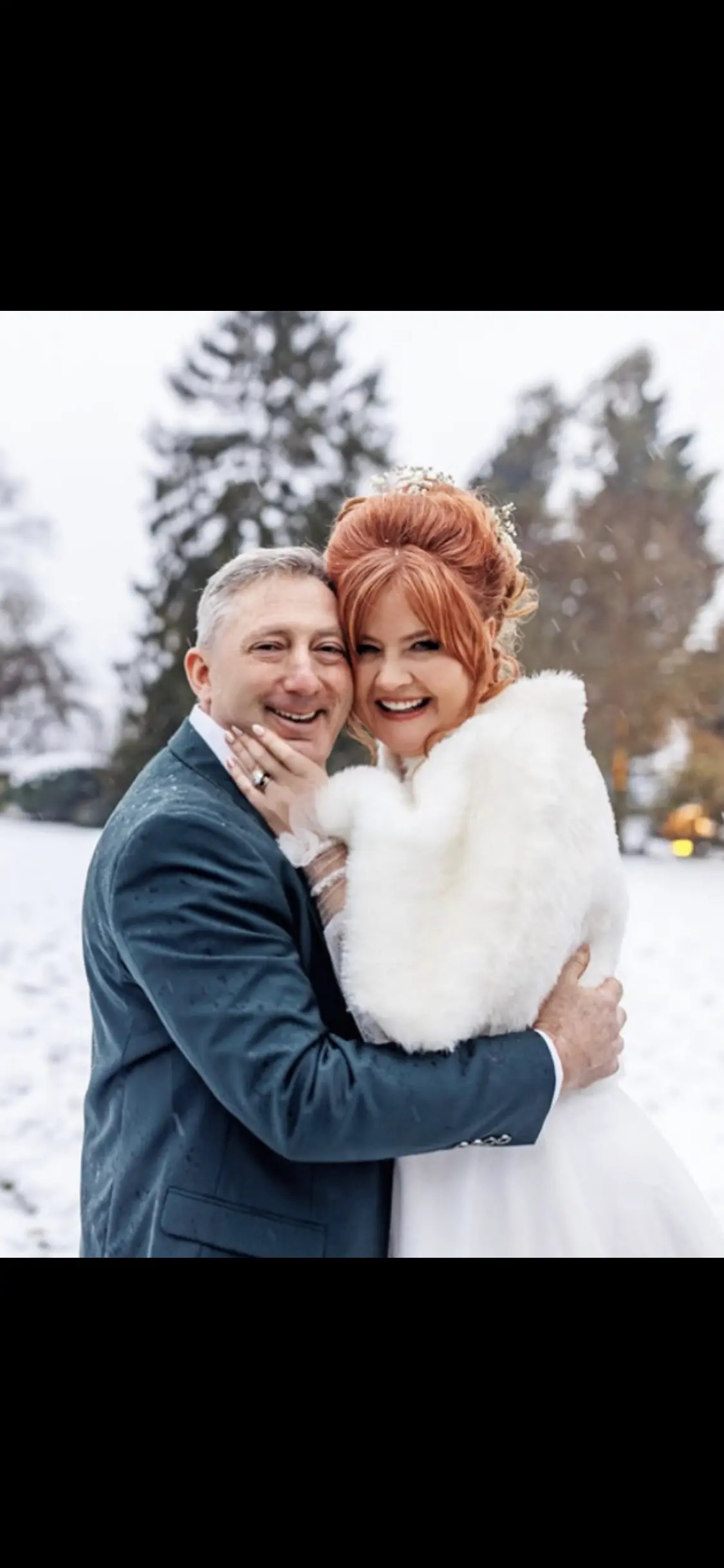 Real Bride in Bishop Sleeve A-Line Wedding Gown Called Joanne by Rebecca Ingram