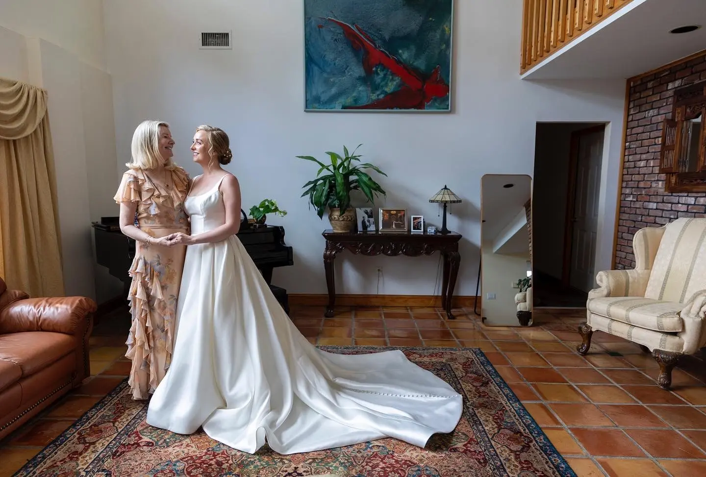 Bride In Simple Wedding Dress Called Selena By Maggie Sottero With Mother Of The Bride