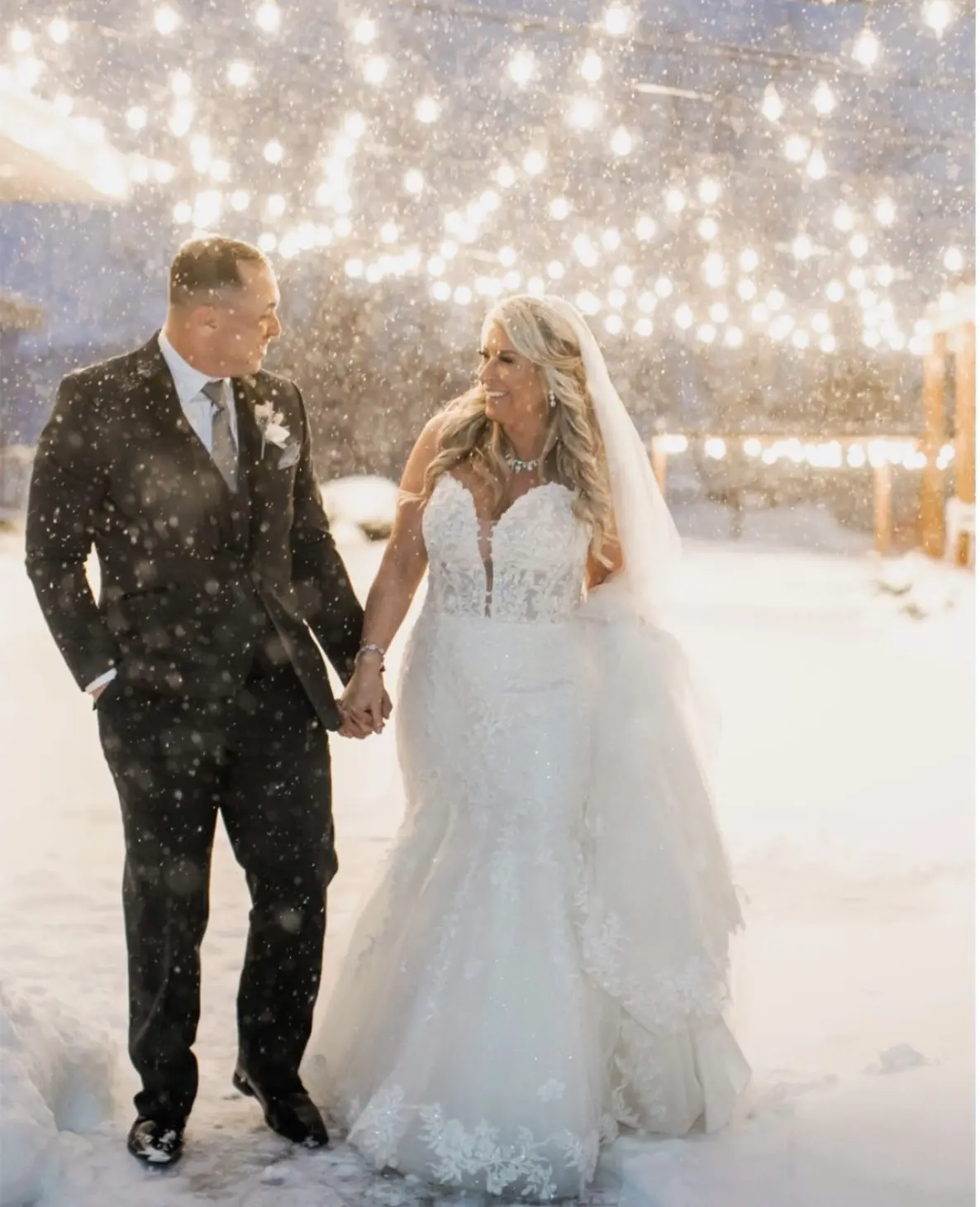 Bride In Beaded Mermaid Lennon Maggie Sottero With Groom