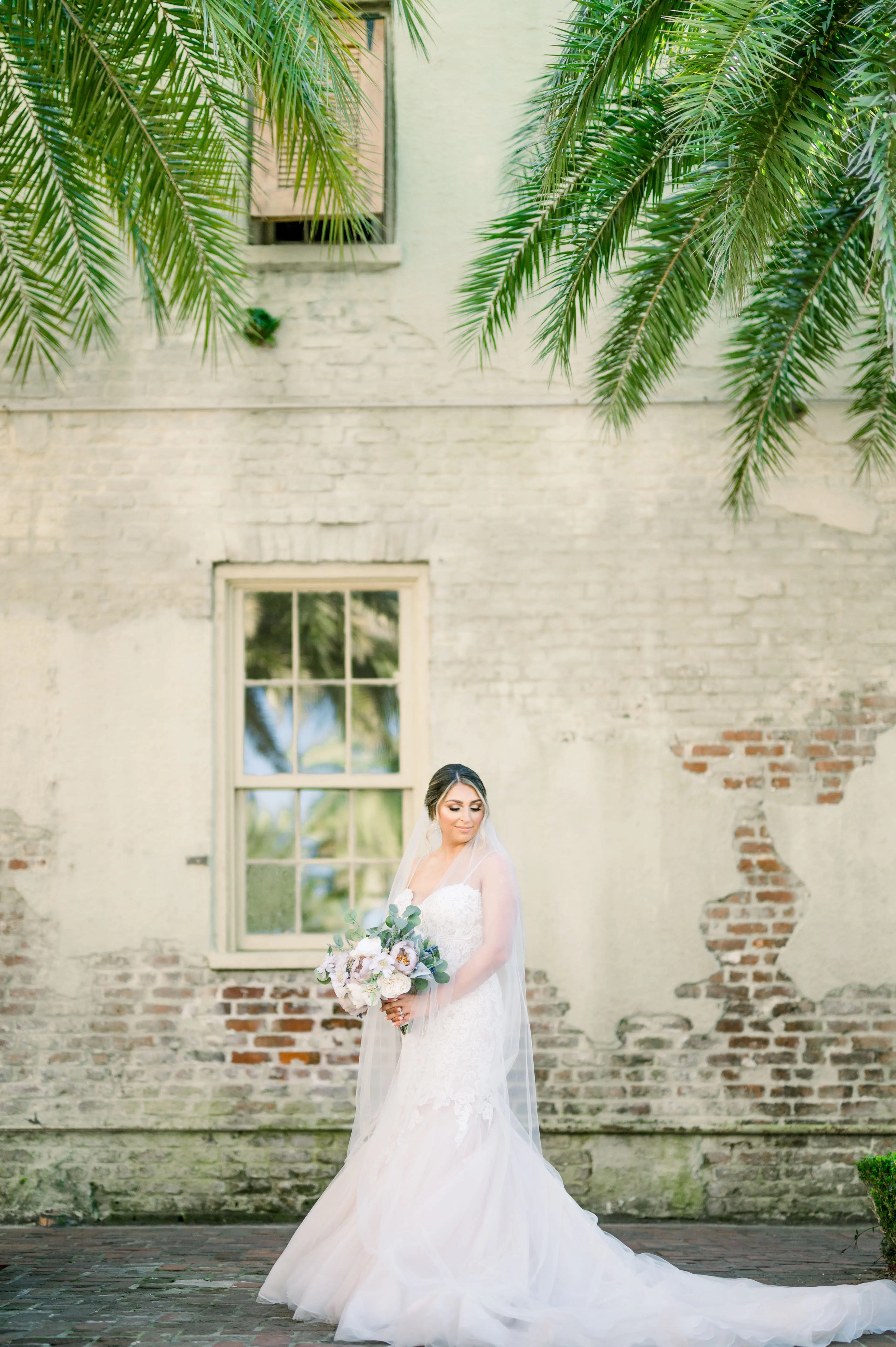 Bride In Mermaid Lace Wedding Dress Called Alistaire Lynette By Maggie Sottero