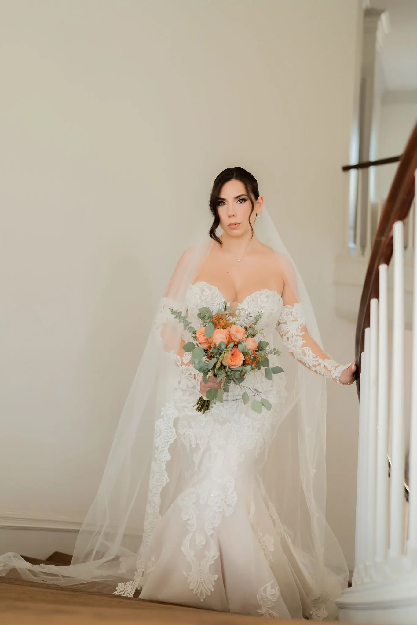 Bride wearing Fiona wedding dress by Maggie Sottero
