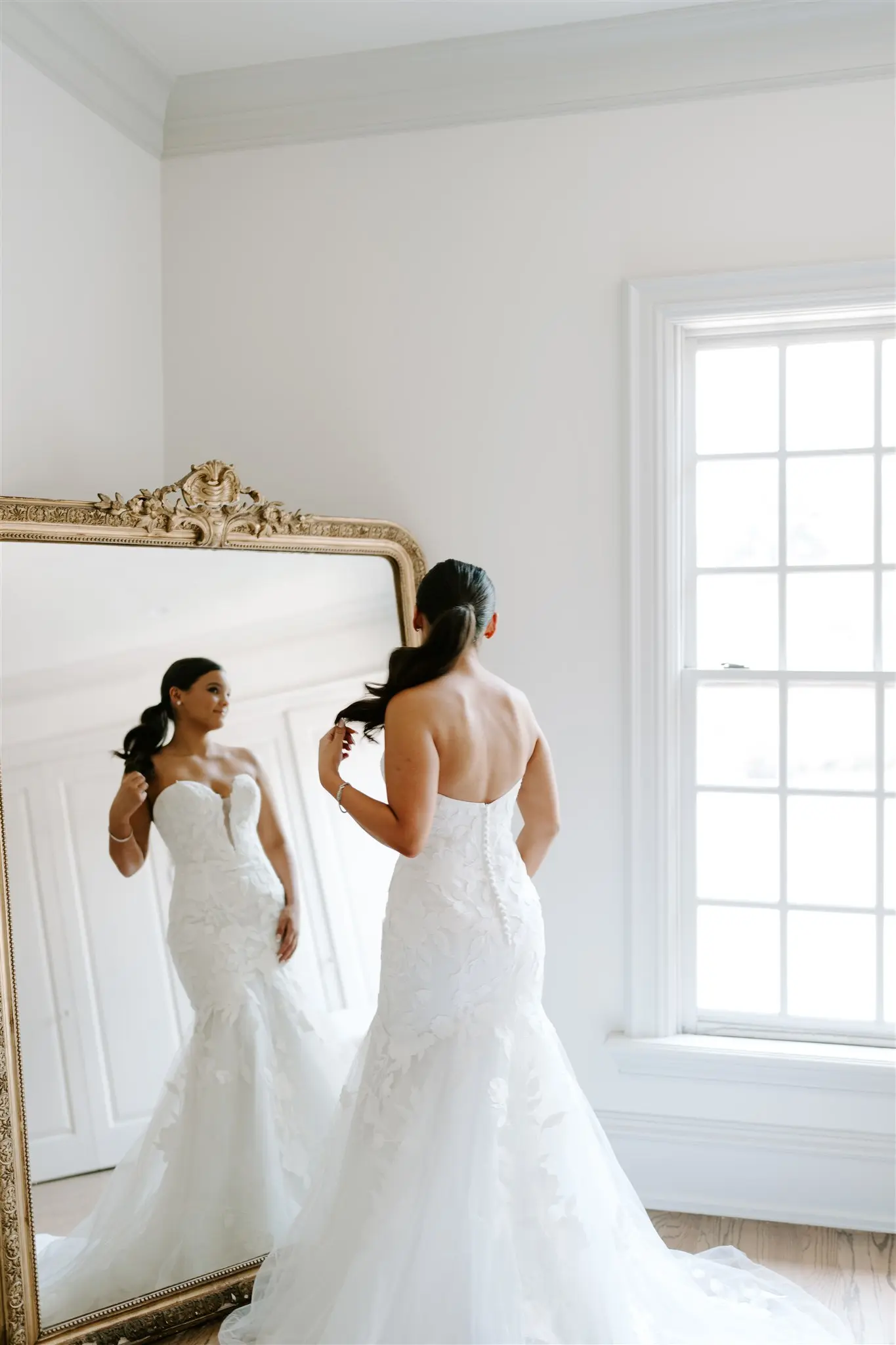 Bride In Floral Mermaid Hattie Rebecca Ingram