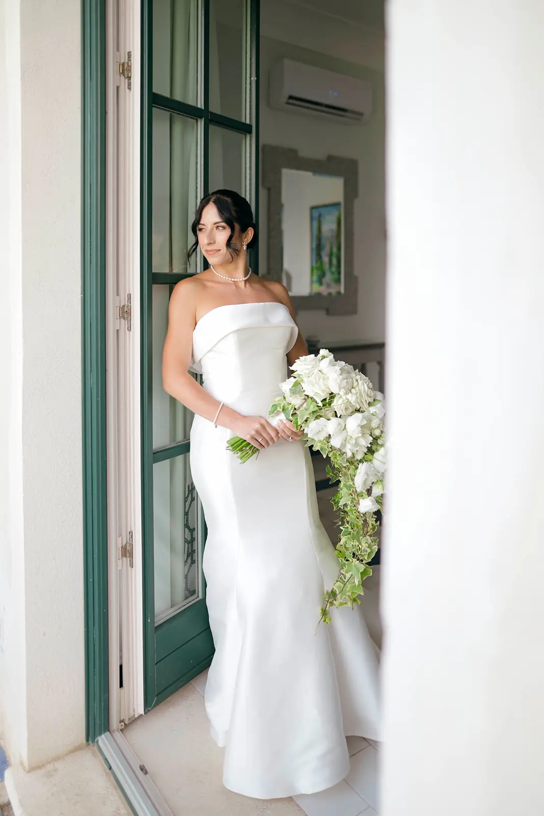 Bride In Strapless Mikado Mitchell Maggie Sottero