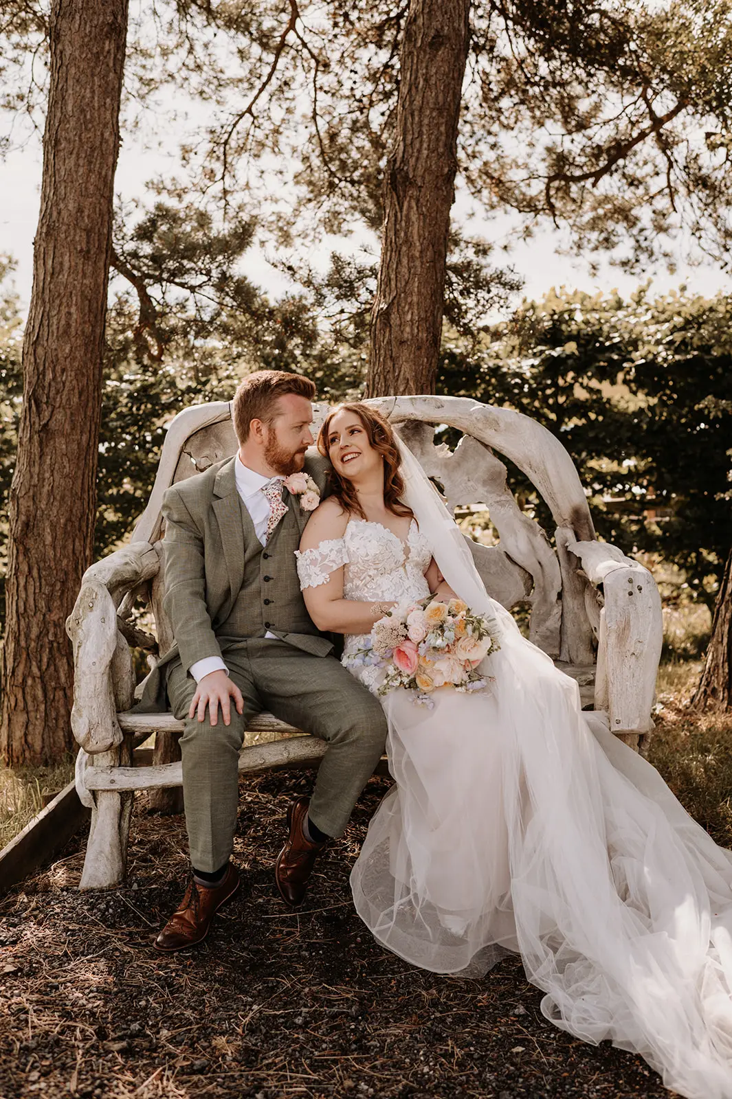 Groom With Bride Wearing Cold Shoulder Princess Wedding Dress Stevie By Maggie Sottero