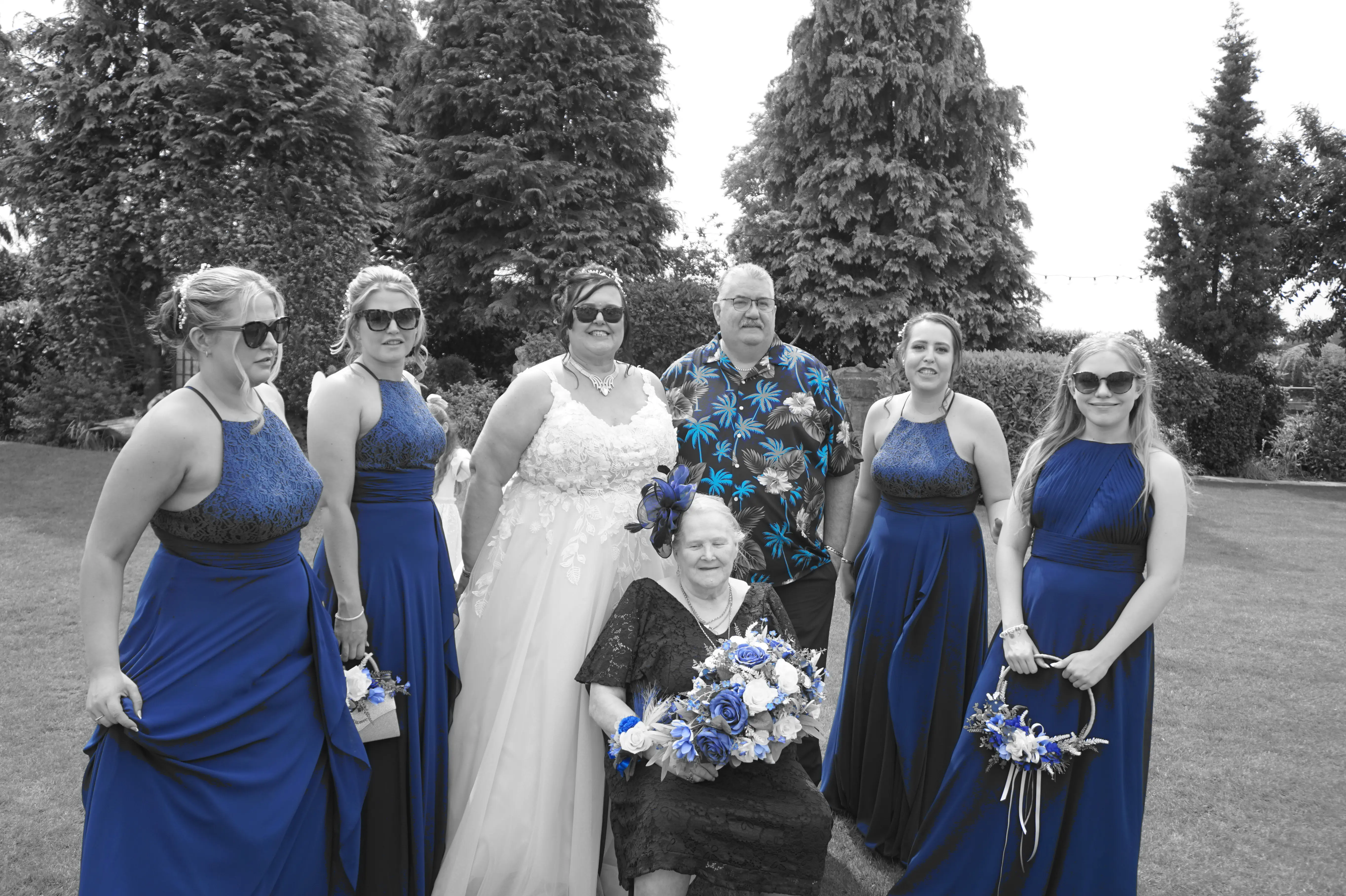 Bride wearing Natasha by Rebecca Ingram with her bridesmaids