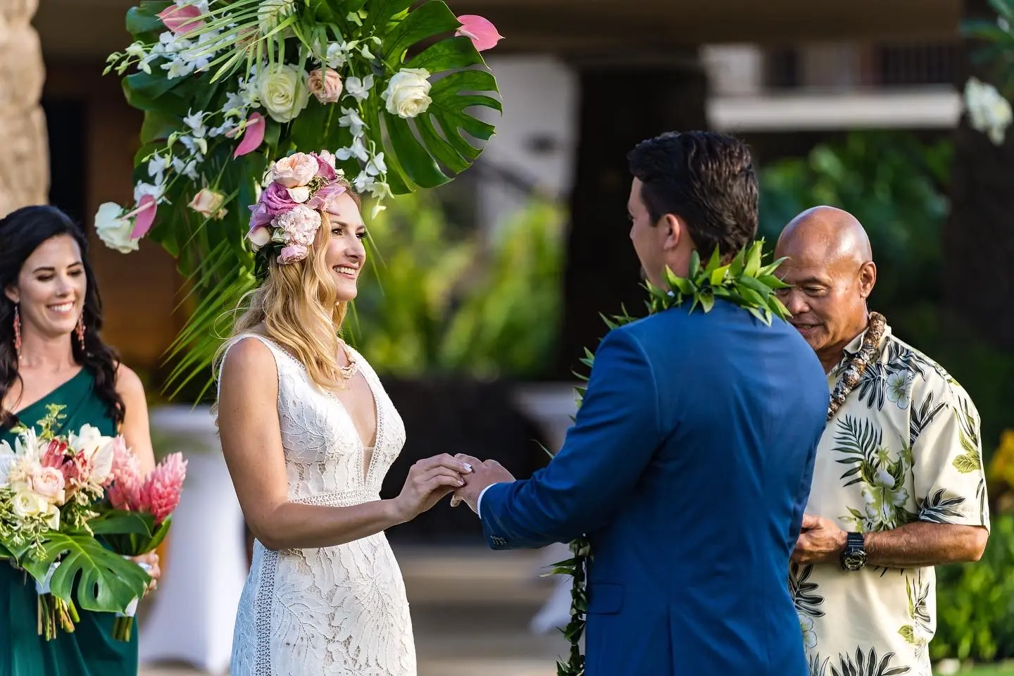 Tropical Bride In Dress Called Burke By Maggie Sottero