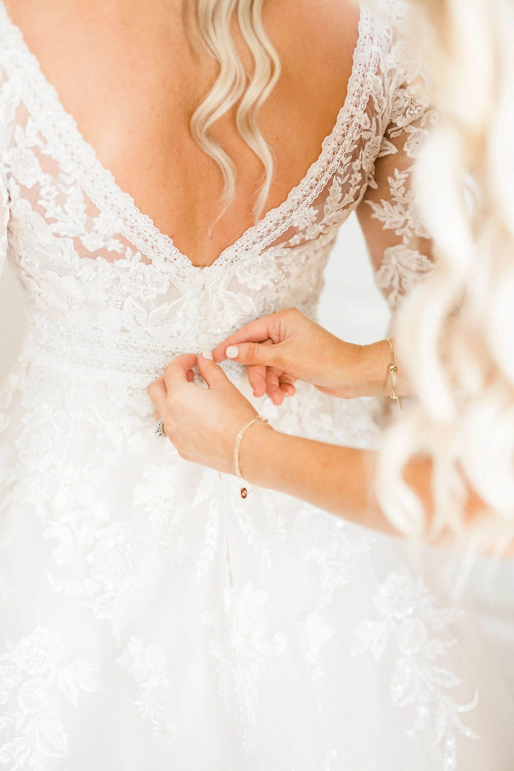 Real Bride in Illusion Sleeve A-Line Wedding Dress with Beaded Lace Motifs Over Sparkle Tulle Called Raphael by Maggie Sottero