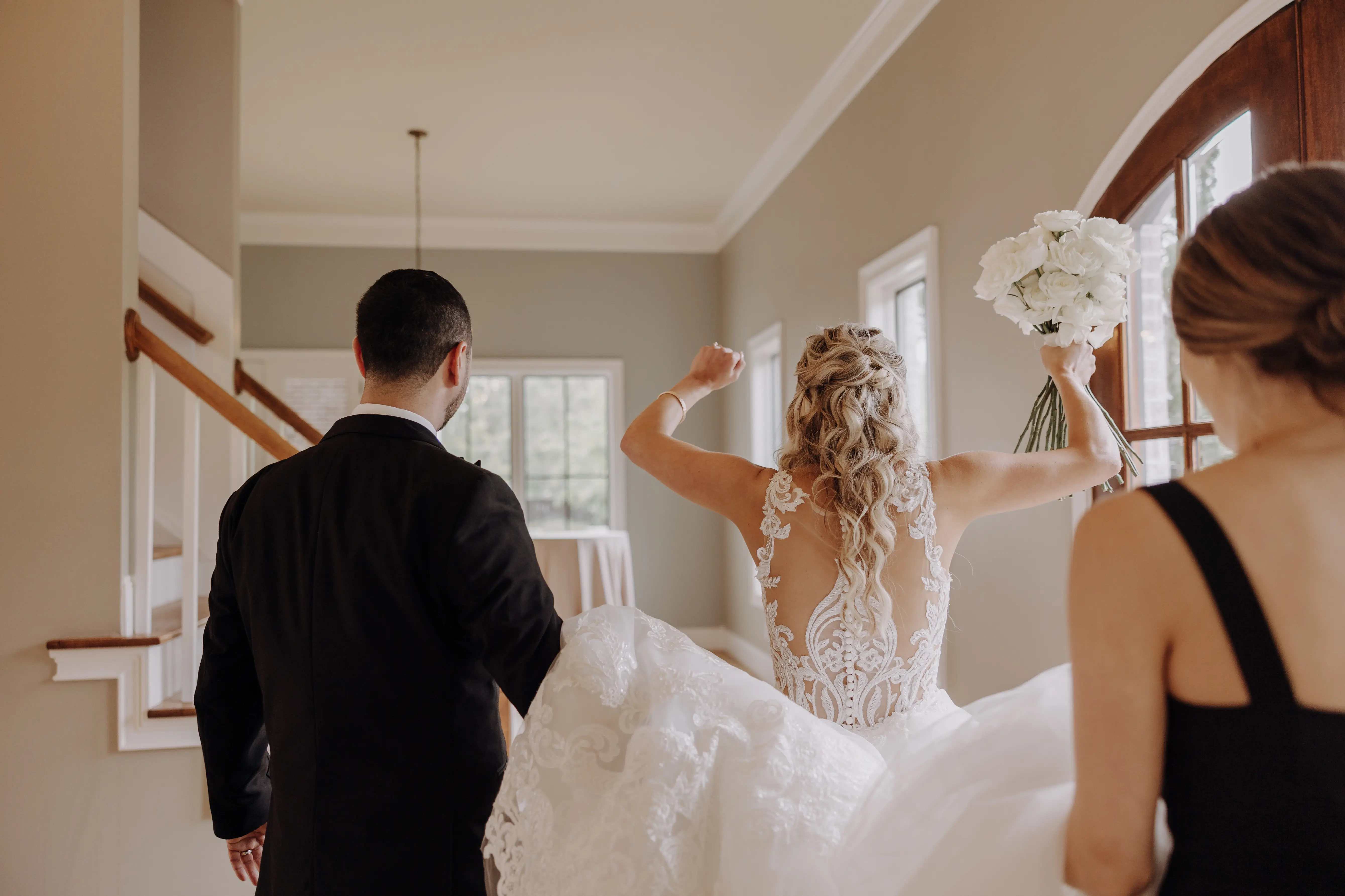 Bride In Lace Sheath Gown Hamilton By Sottero Midgley With Groom