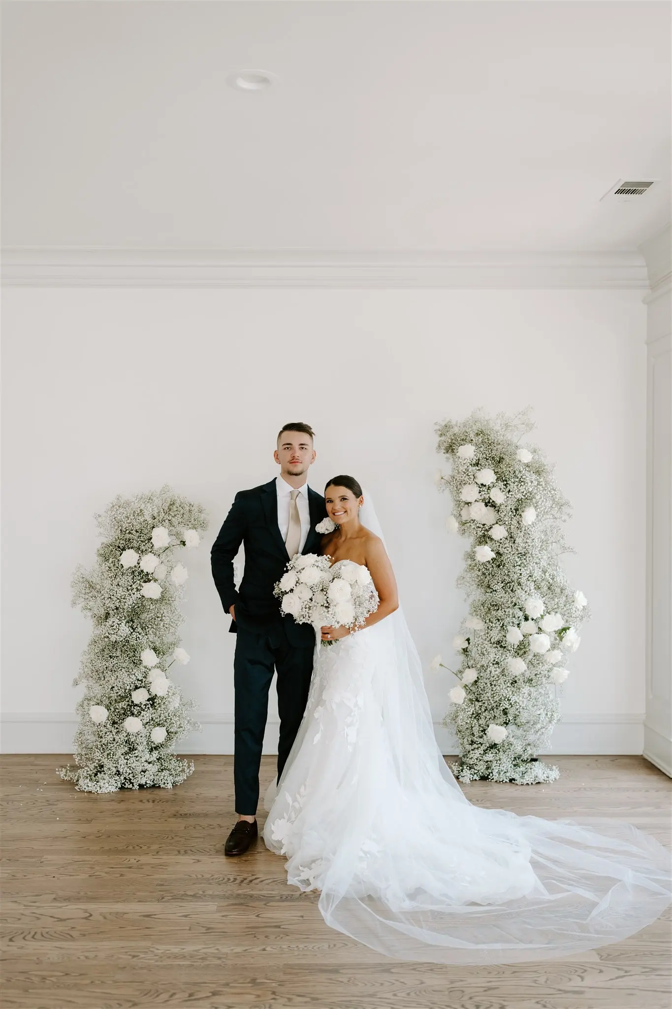 Bride In Floral Mermaid Hattie Rebecca Ingram With Groom