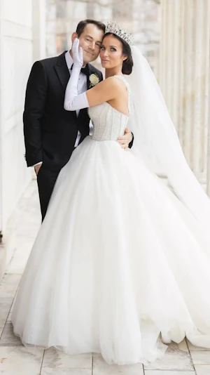 Bride Wearing Princess Ballgown Called Elton By Sottero And Midgley