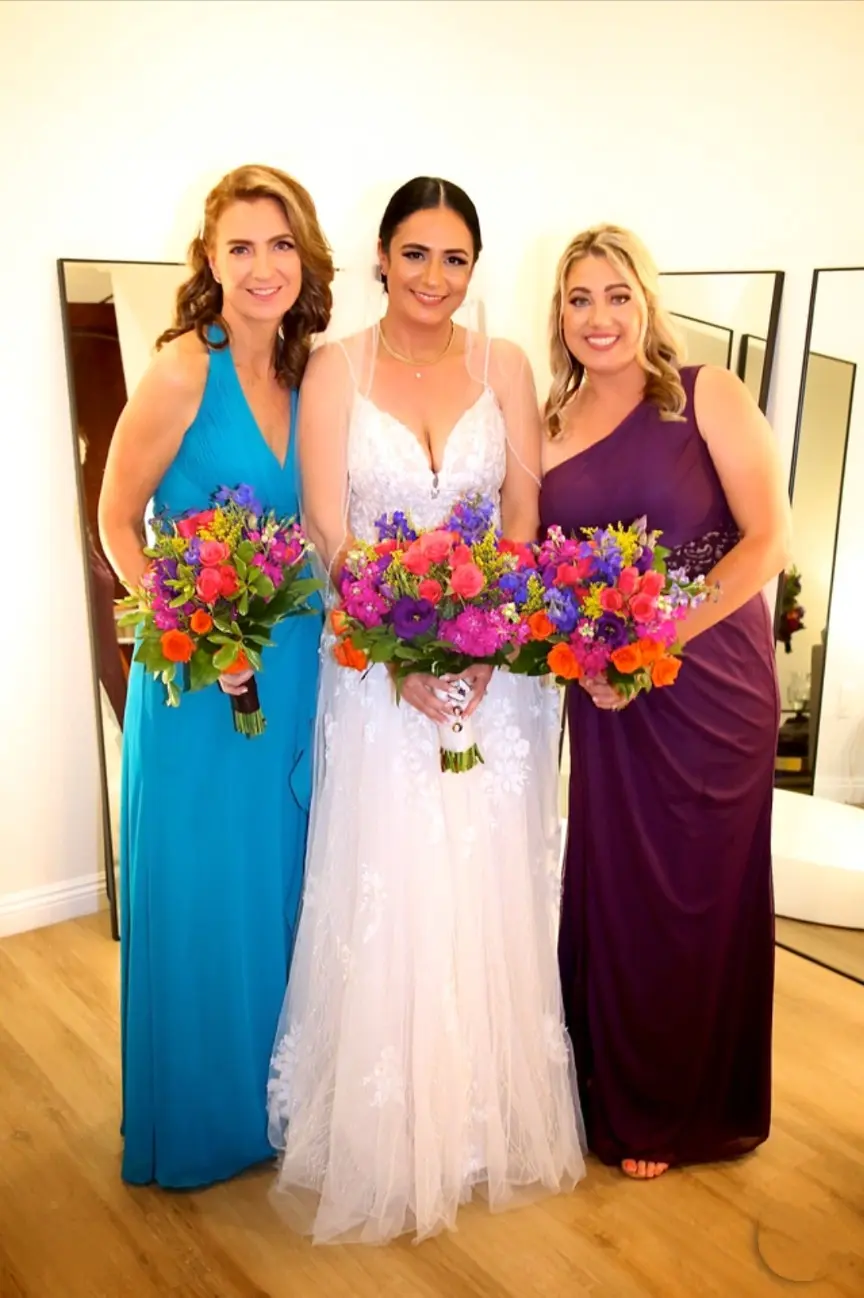Bride In Floral A-line Laramie Sottero Midgley With Guests
