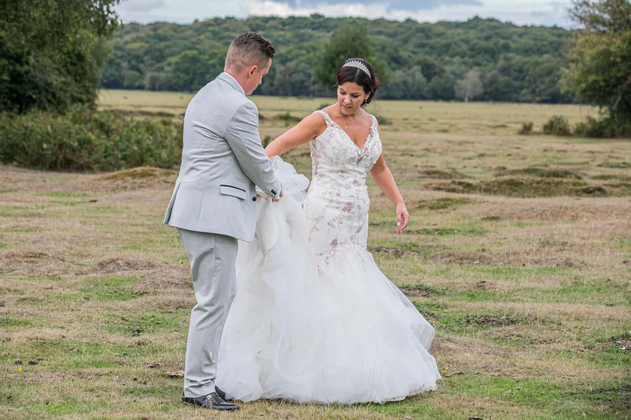 Bride In Colorful Trumpet Kenleigh Sottero Midgley With Groom