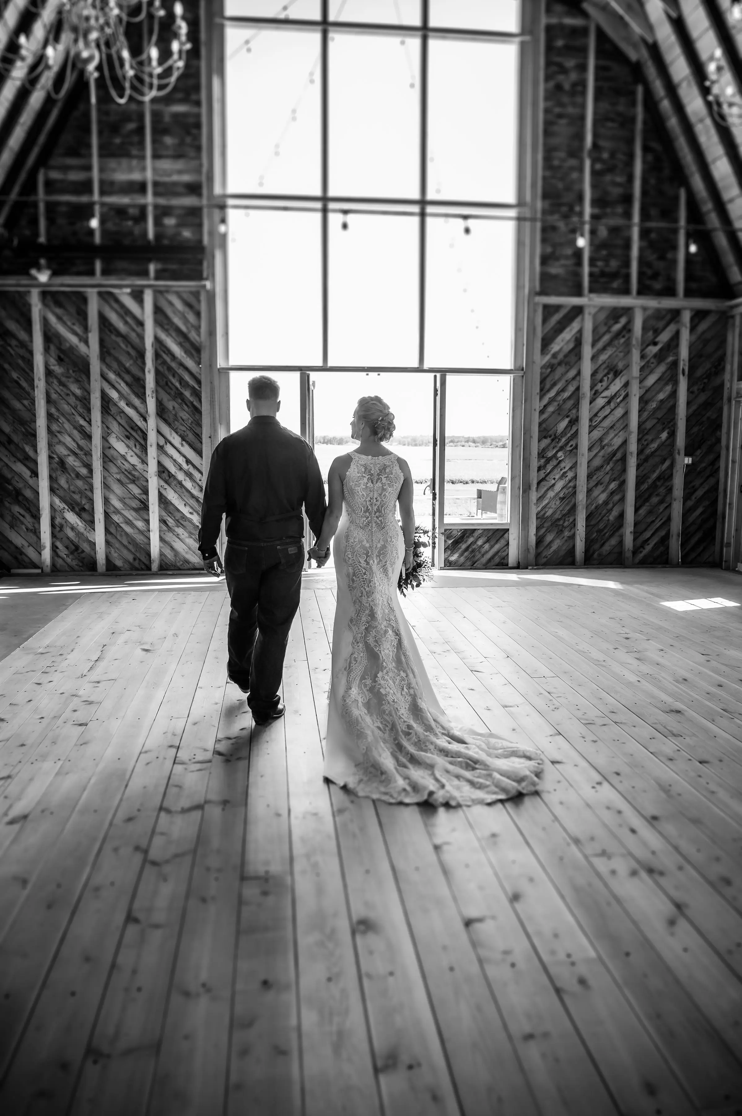Groom With Bride Wearing Modern Halter Fit-And-Flare Wedding Dress Kevyn By Sottero And Midgley