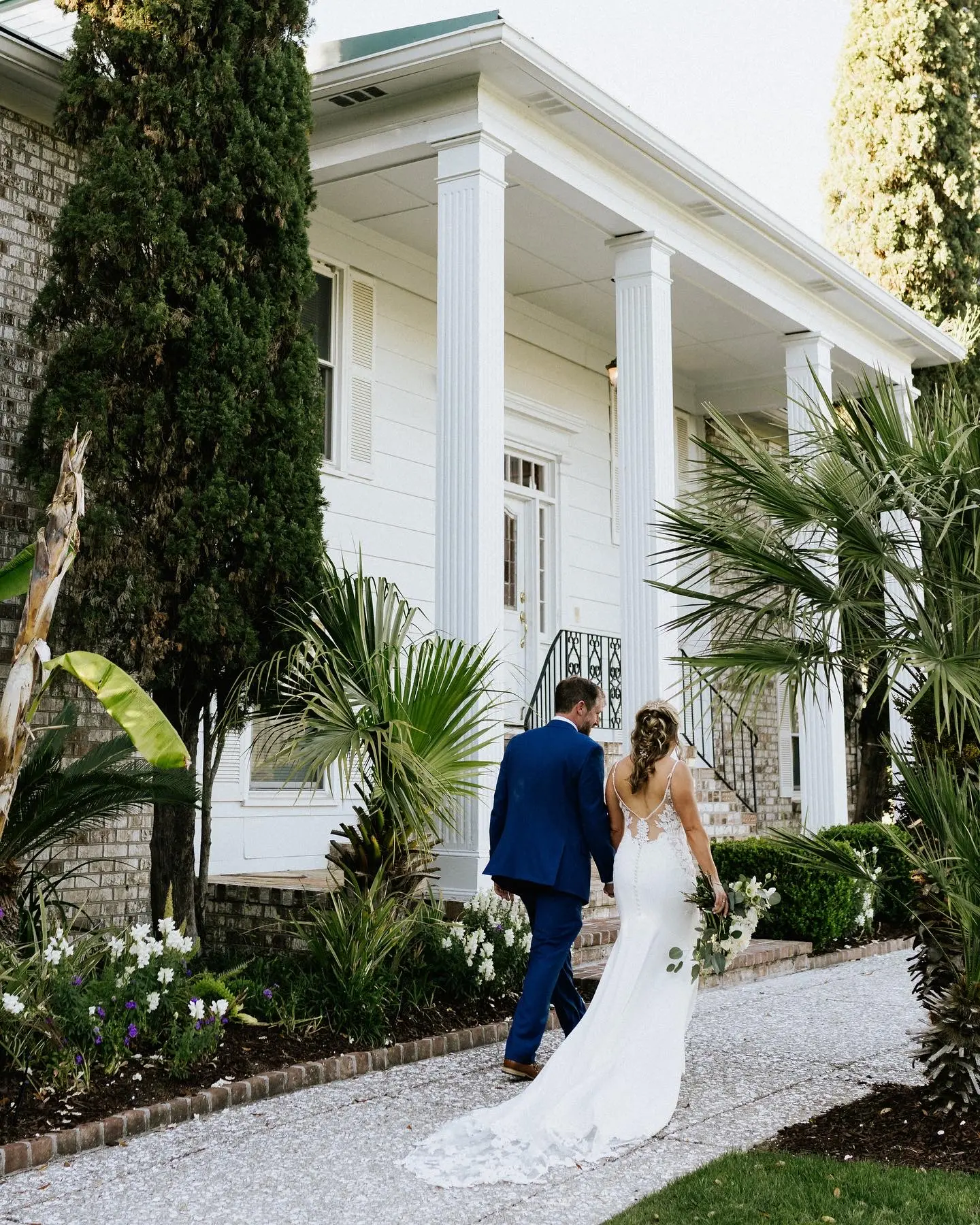 Groom Walking With Bride Lace Fit And Flare Wedding Dress Named Nikki By Maggie Sottero