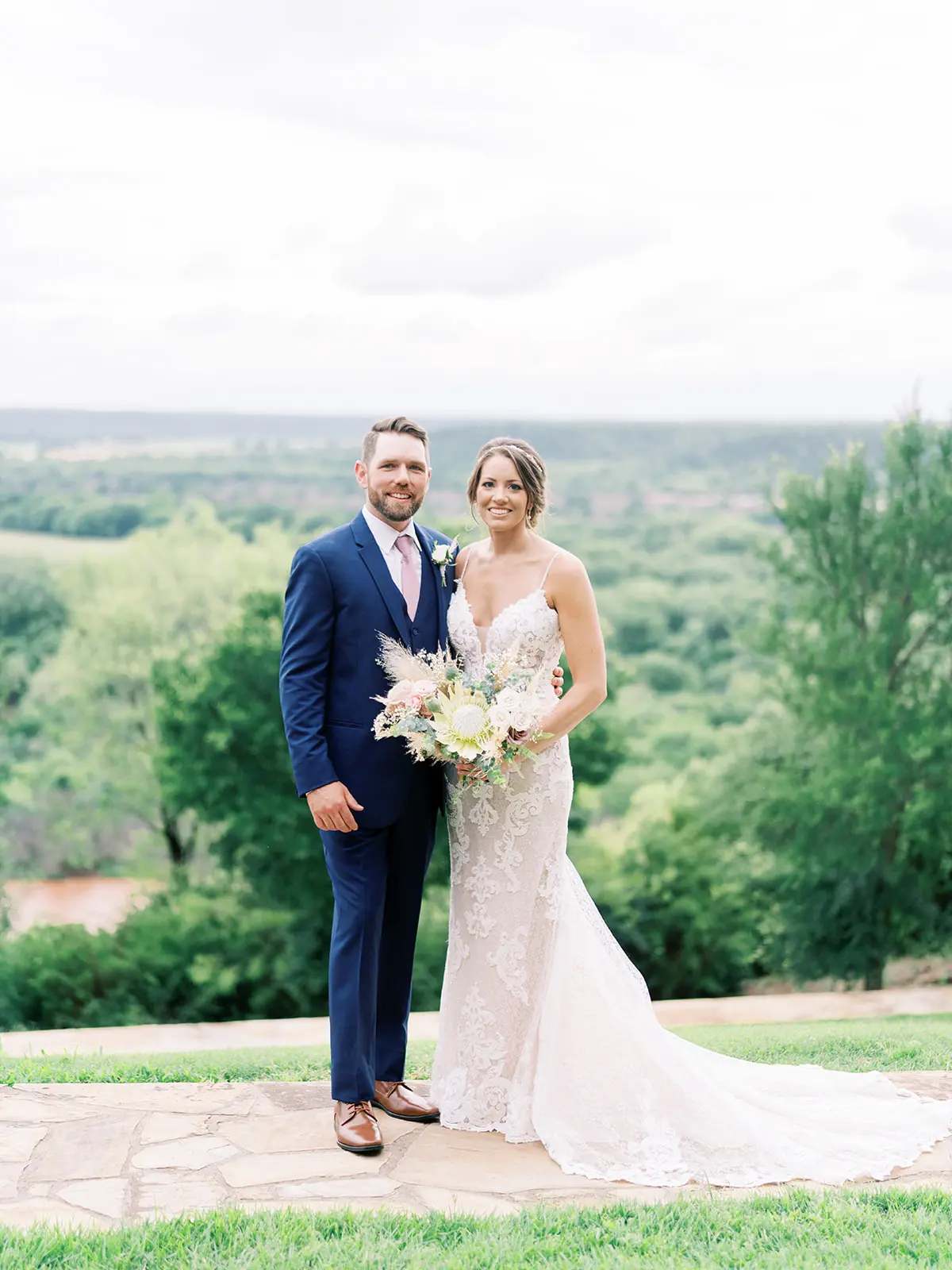 Bride Wearing Lace Sheath Dress Tuscany Lynette By Maggie Sottero