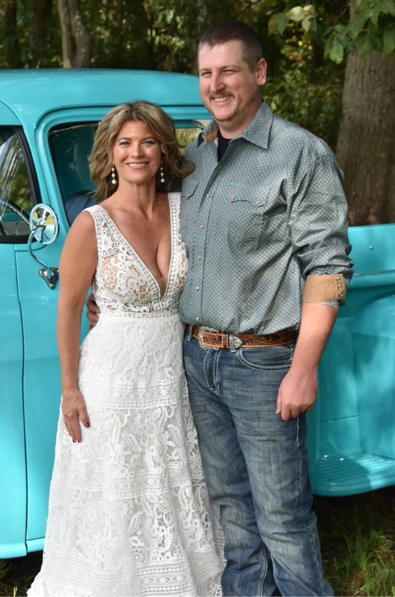 Bride Wearing Boho Lace Wedding Dress Called Finley Dawn By Sottero And Midgley