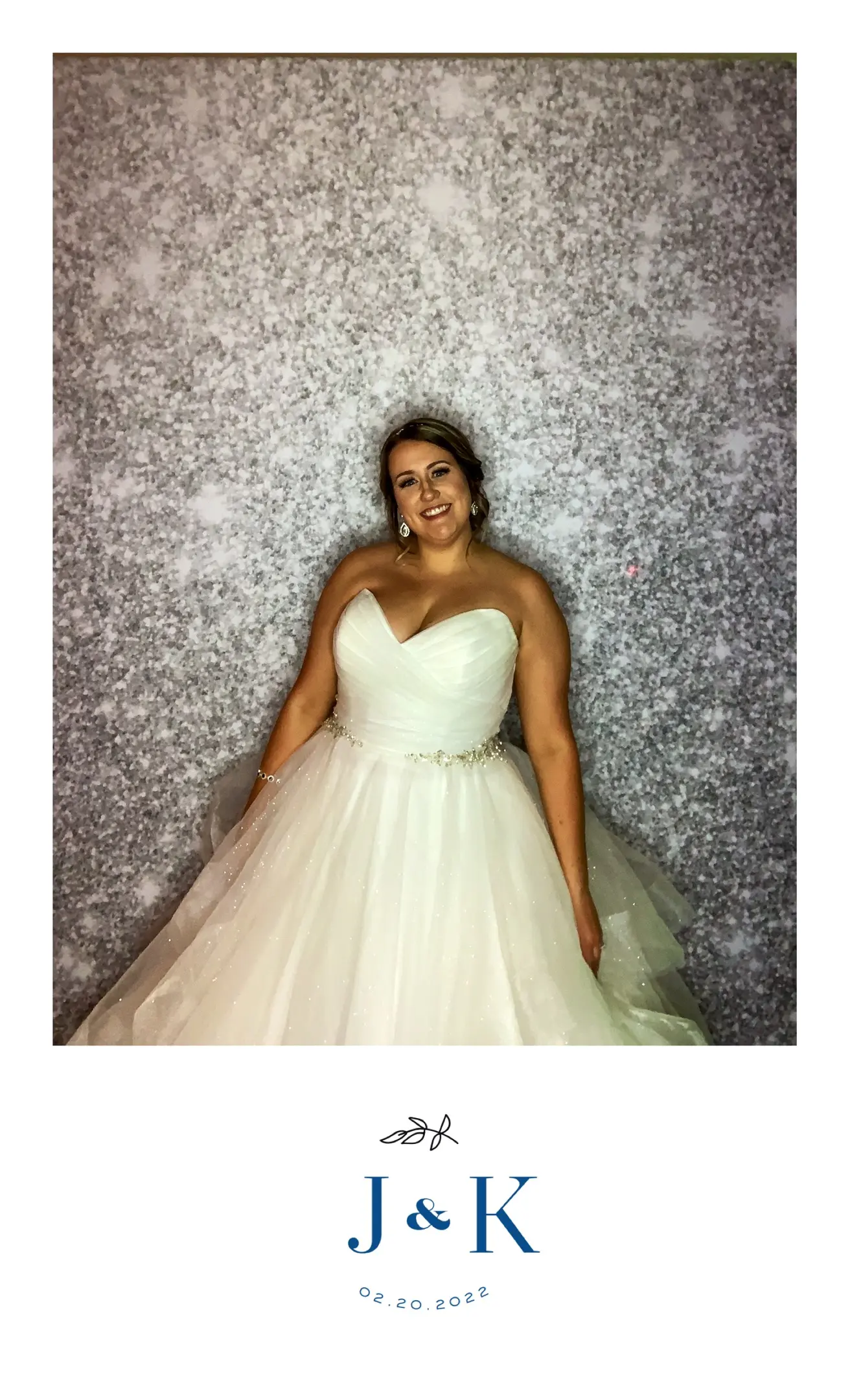 Real Bride in Strapless Tiered Wedding Dress Named Yasmin by Maggie Sottero