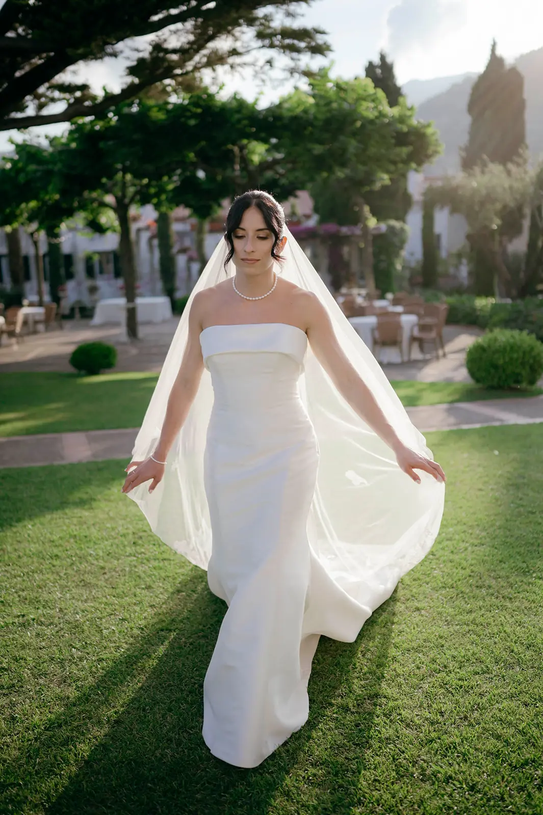 Bride In Strapless Mikado Mitchell Maggie Sottero