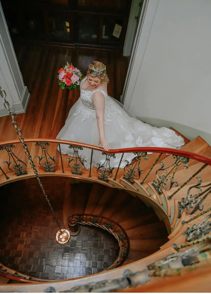 Bride Wearing Elegant Lace Ballgown Trinity Lynette By Maggie Sottero