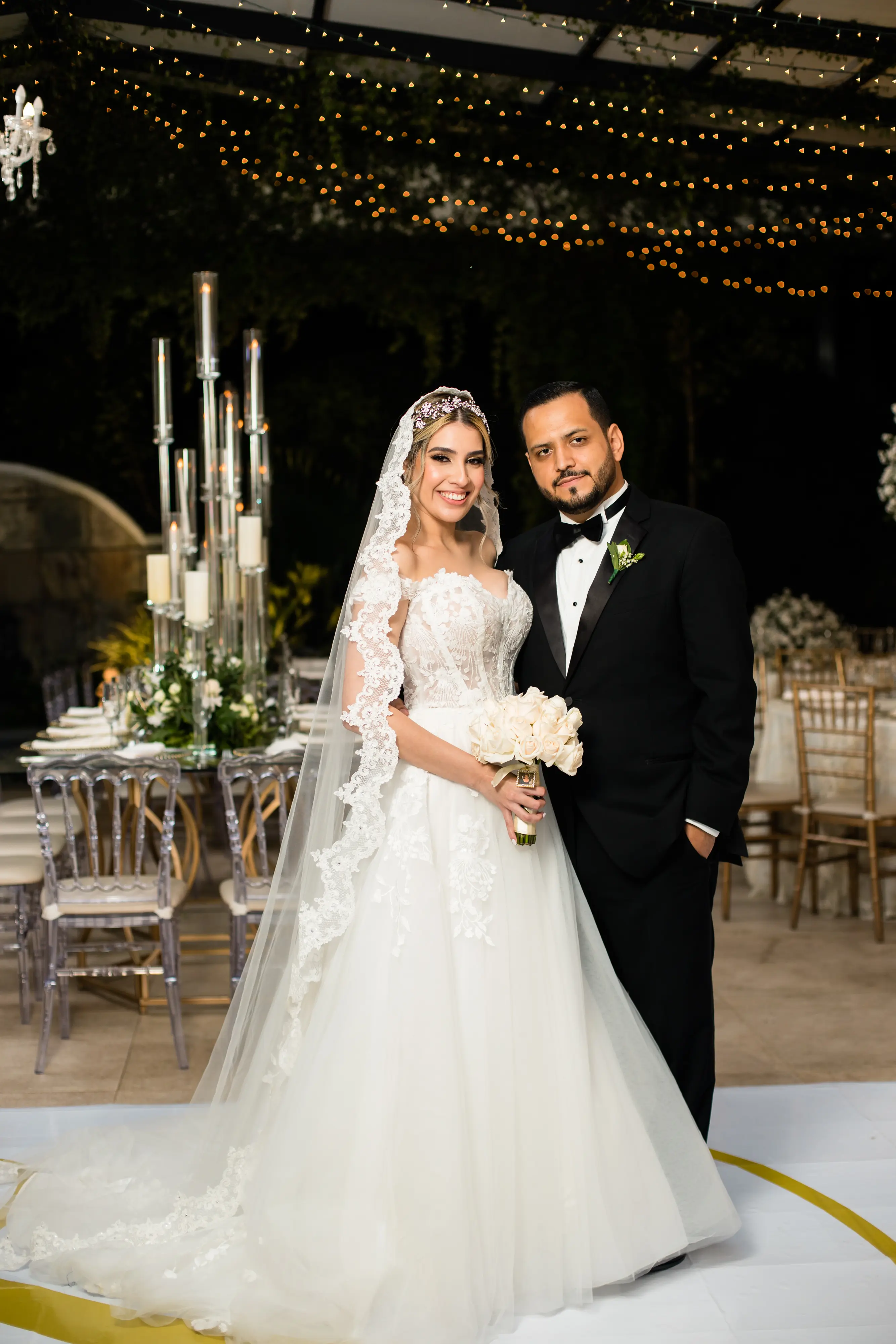 Bride In Lace Ballgown Wedding Dress Called Harlem By Maggie Sottero And Groom