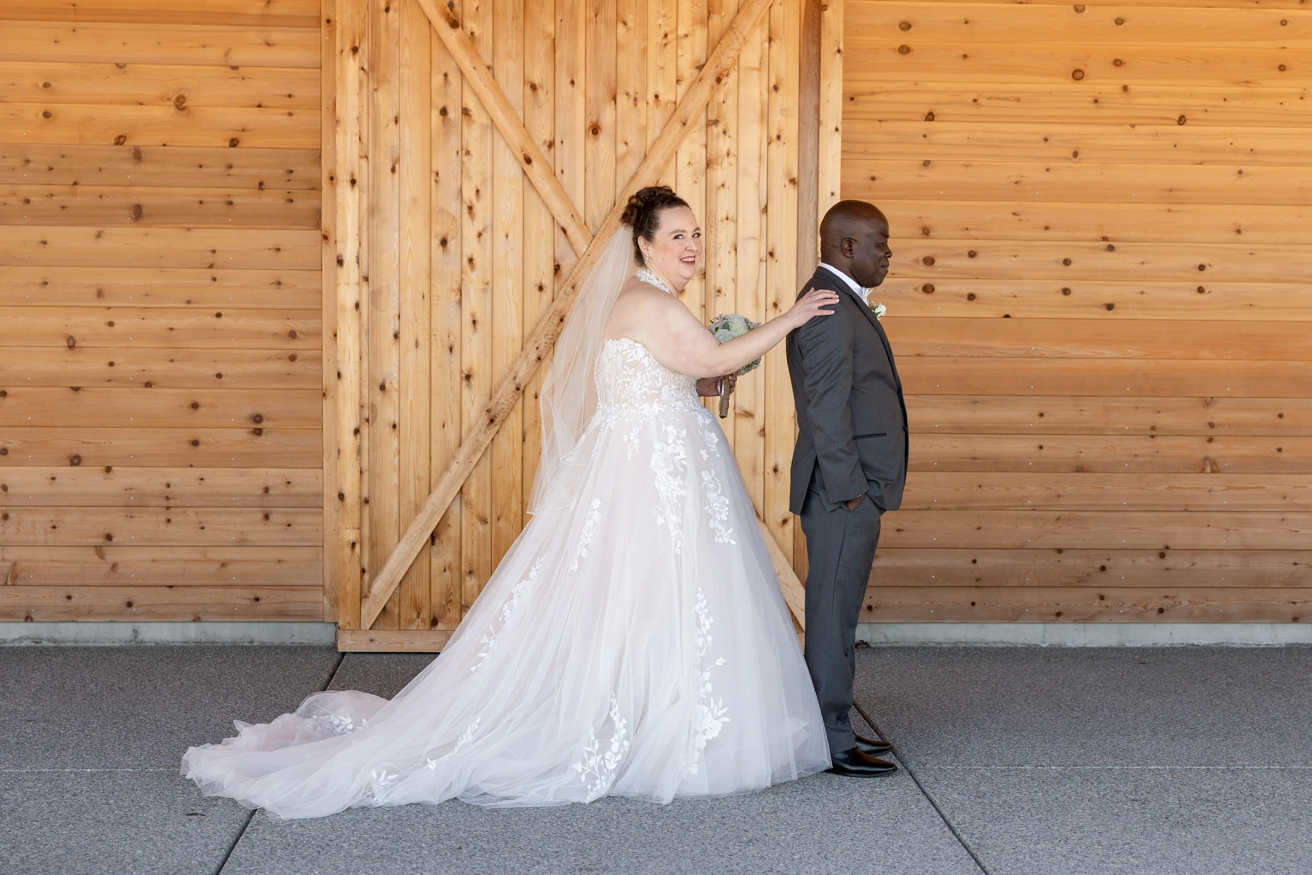 Bride In Ballgown Wedding Dress Called Harlem By Maggie Sottero With Groom