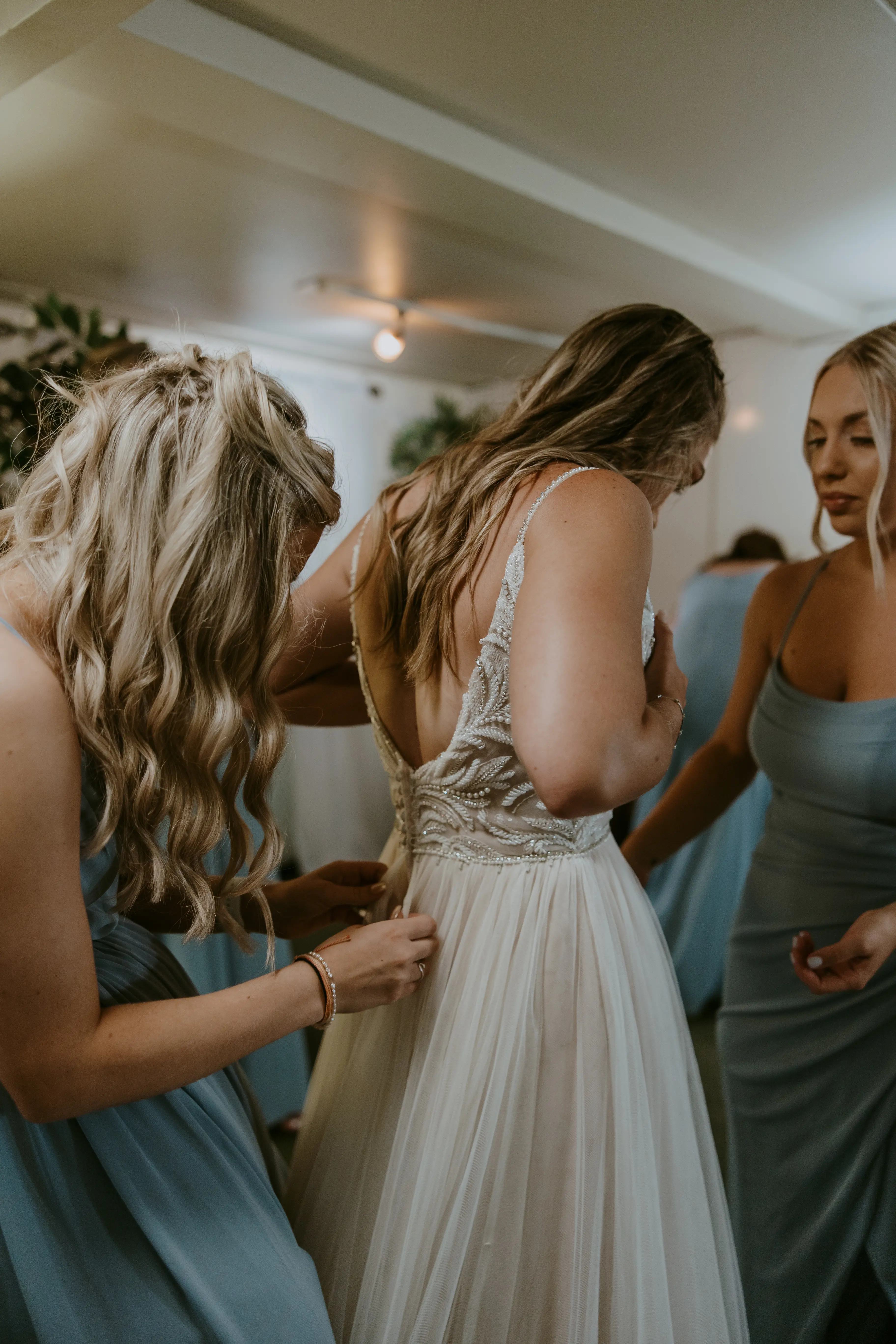 Bride Wearing A-Line Wedding Dress