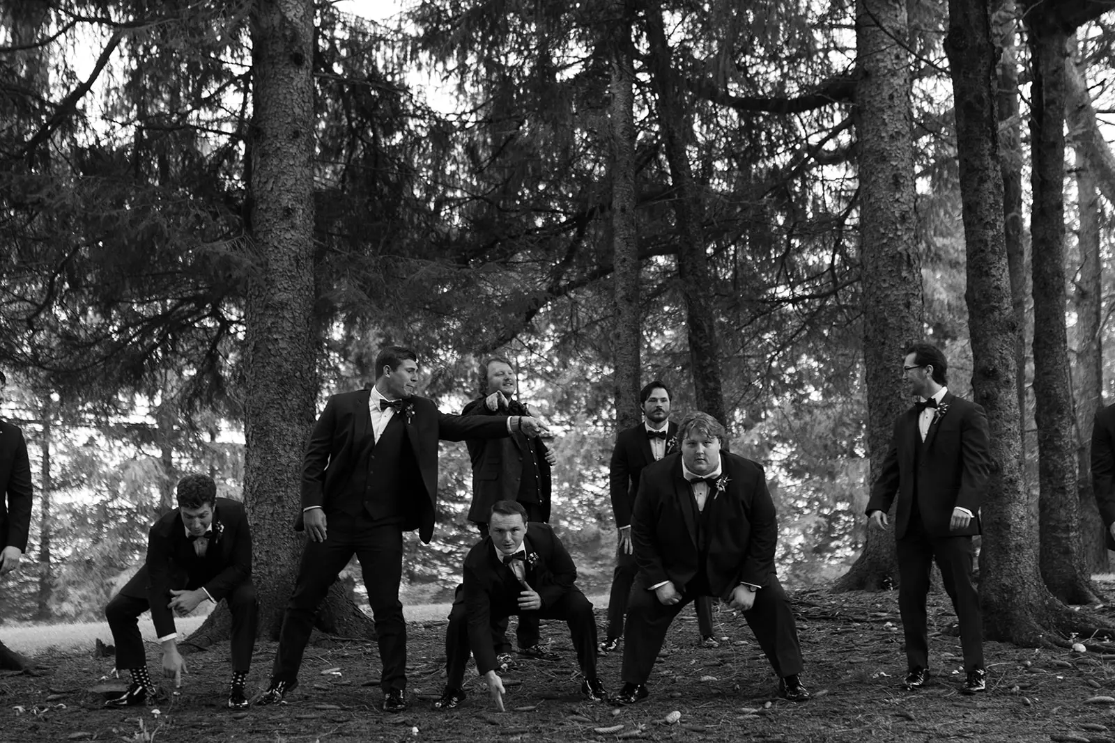 Black And White Photo Of Groomsmen