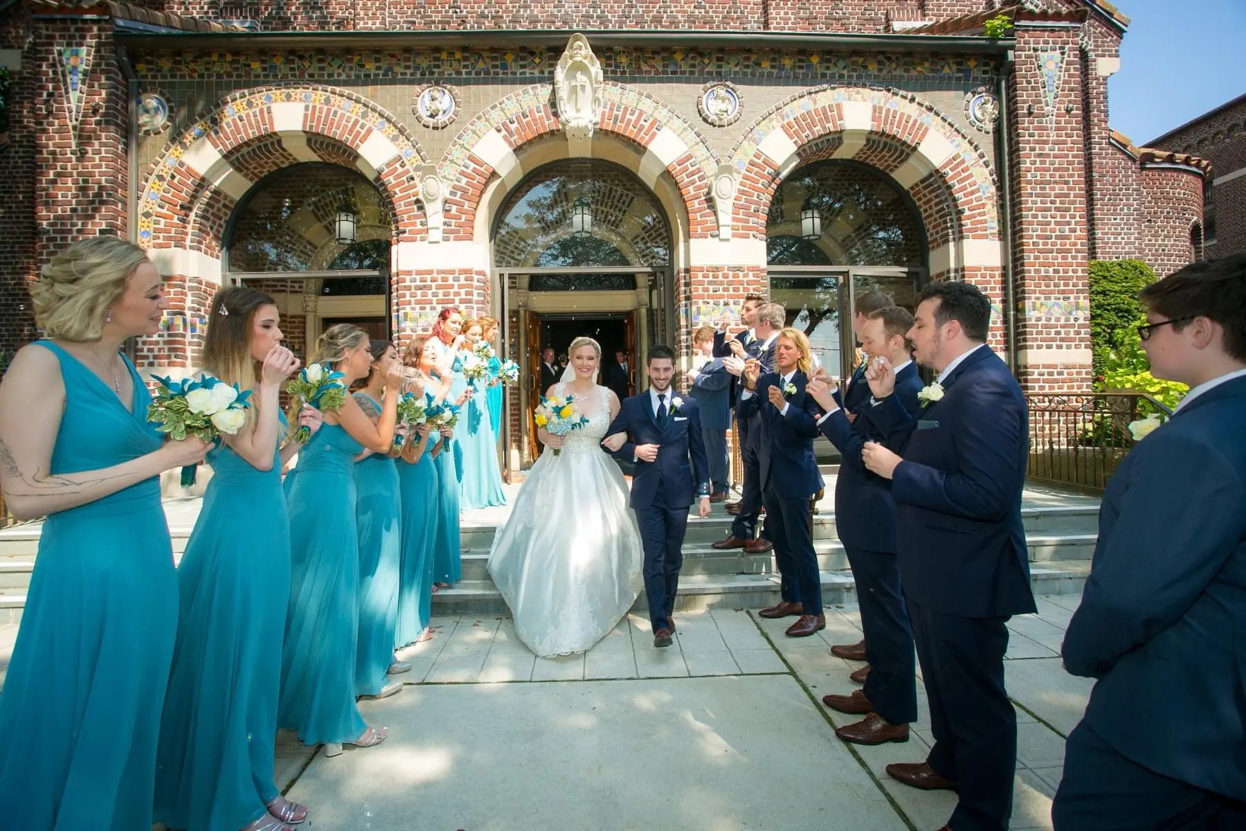 Groom With Bride Wearing Elegant Satin Ball Gown Kimora By Sottero And Midgley