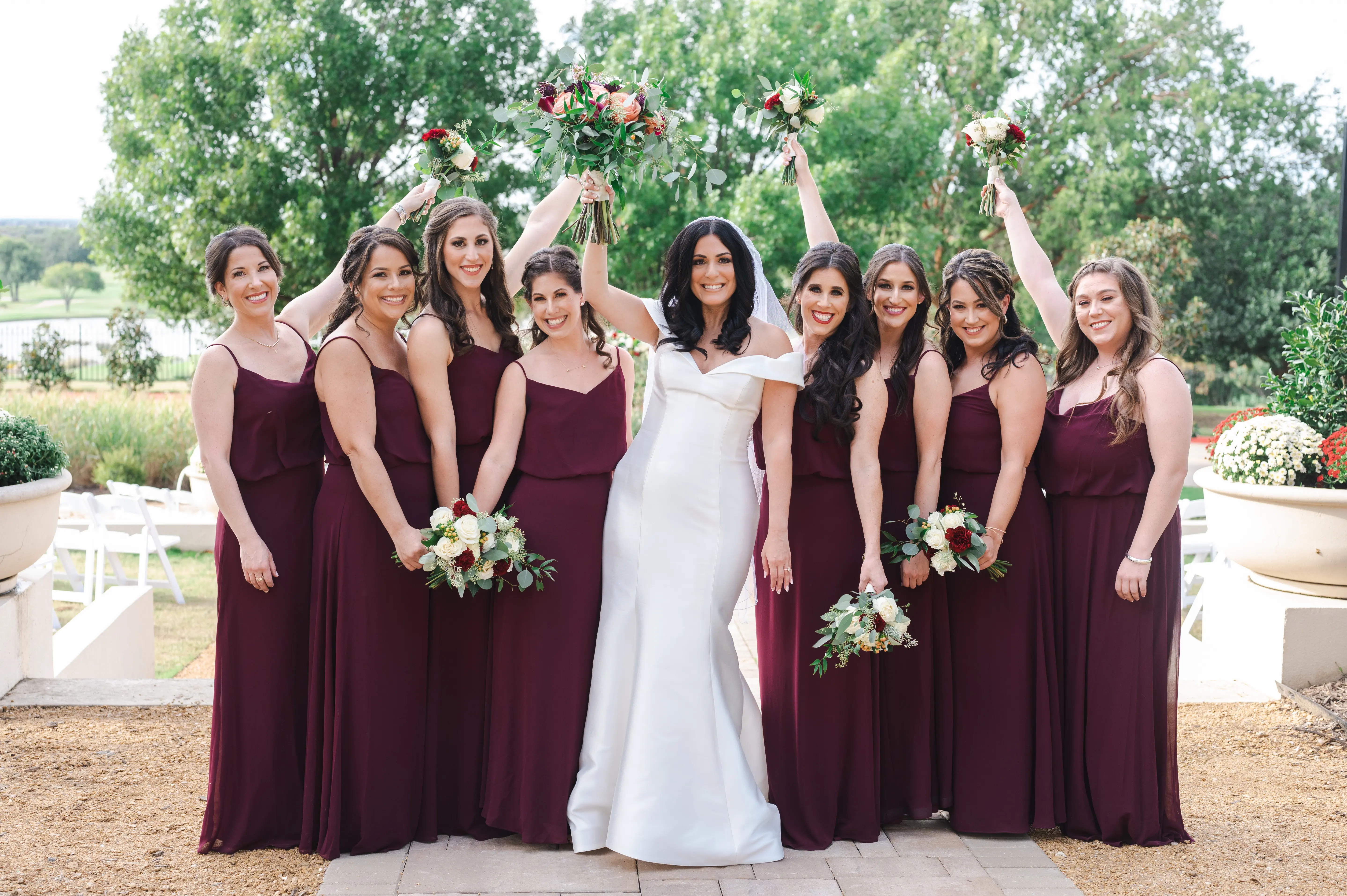Bride Wearing Off-The-Shoulder Wedding Dress Josie By Rebecca Ingram