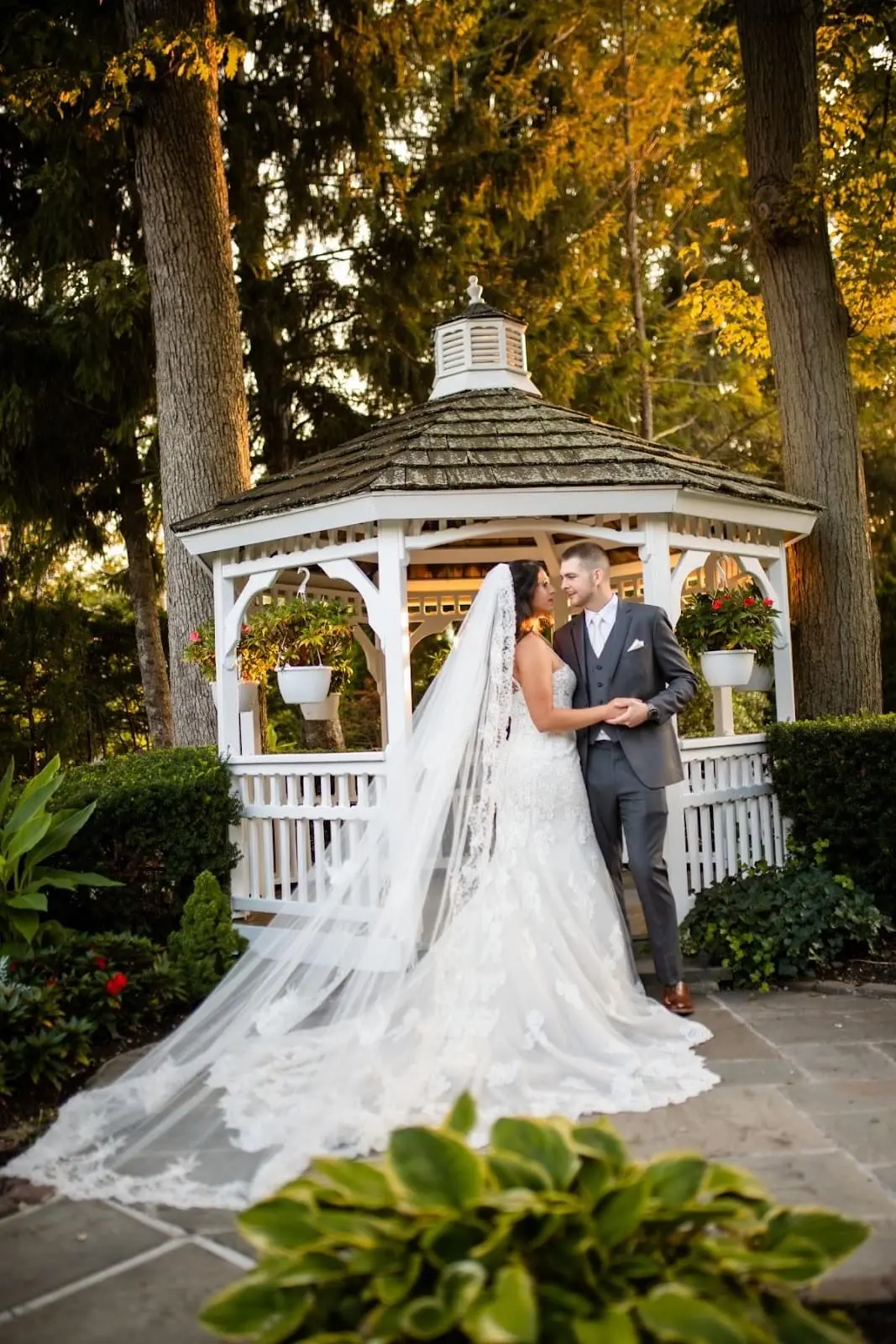 Groom With Bride Wearing Sparkly Lace Fit-And-Flare Fiona By Maggie Sottero