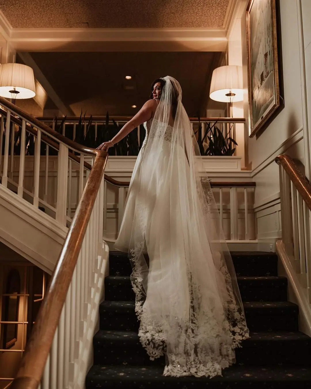 Real Bride in A-Line Wedding Gown with Beaded Lace Motifs Over Textured Tulle and Precious Organza Called Savannah by Maggie Sottero