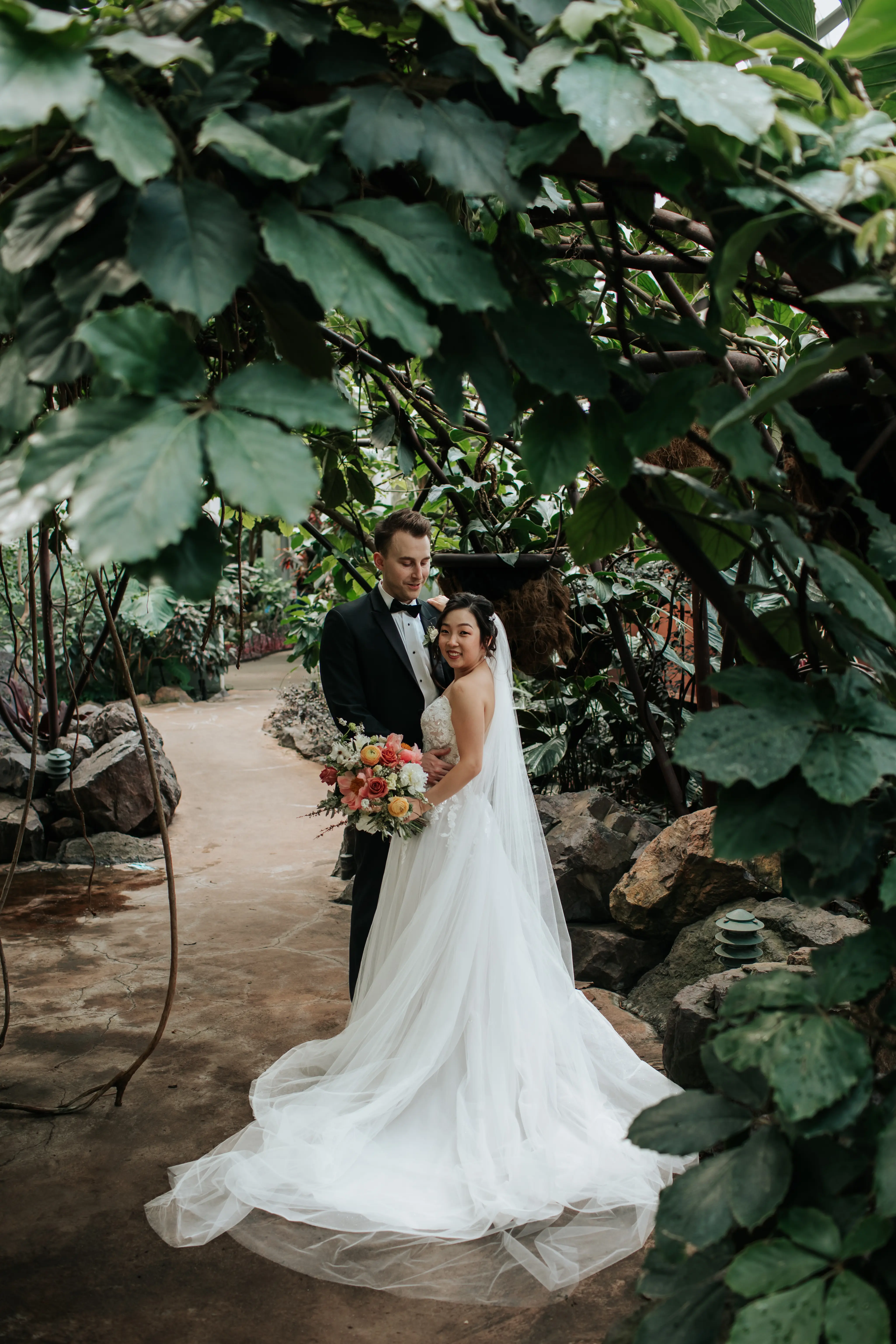 Tropical Bride Wearing Strapless Wedding Gown Called Stevie By Maggie Sottero